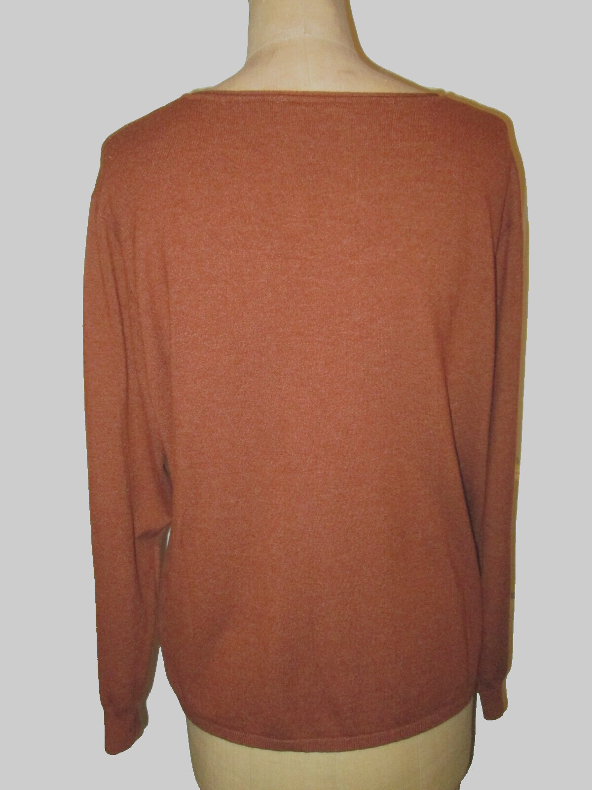 MILANO ESSENTIAL RUST L/S V-NK SWTR SZ XL EXC COND! SOFT KNIT CAREER/CAS WASHBLE