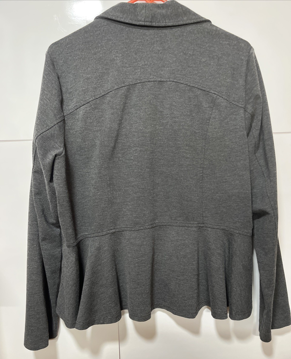 Torrid Open Blazer Size 2 Charcoal Gray 100% Cotton Open No Closure Office Event