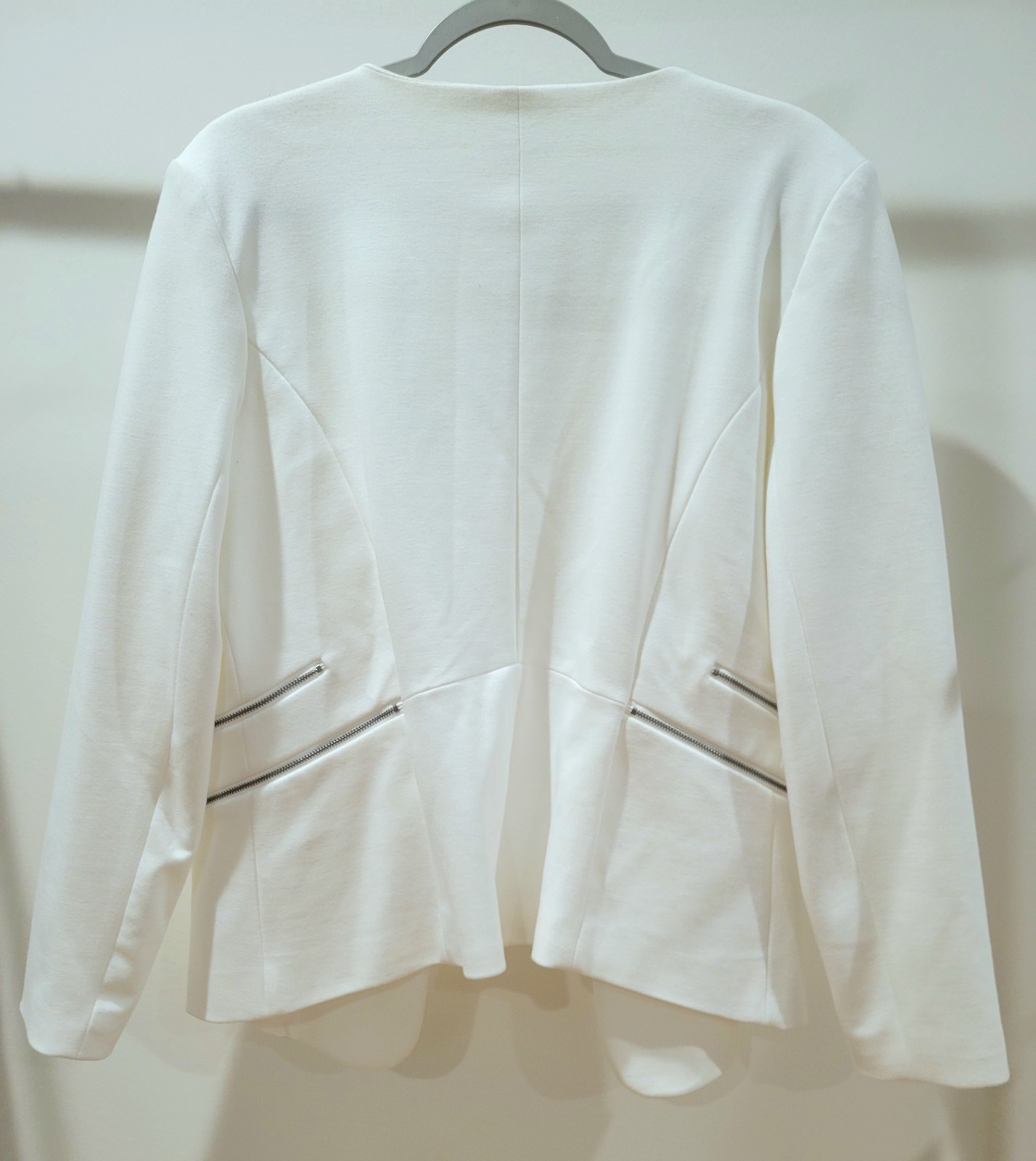 NWT Jules & Leopold Open-Style Zipper Detail White Blazer Fully Lined Size L