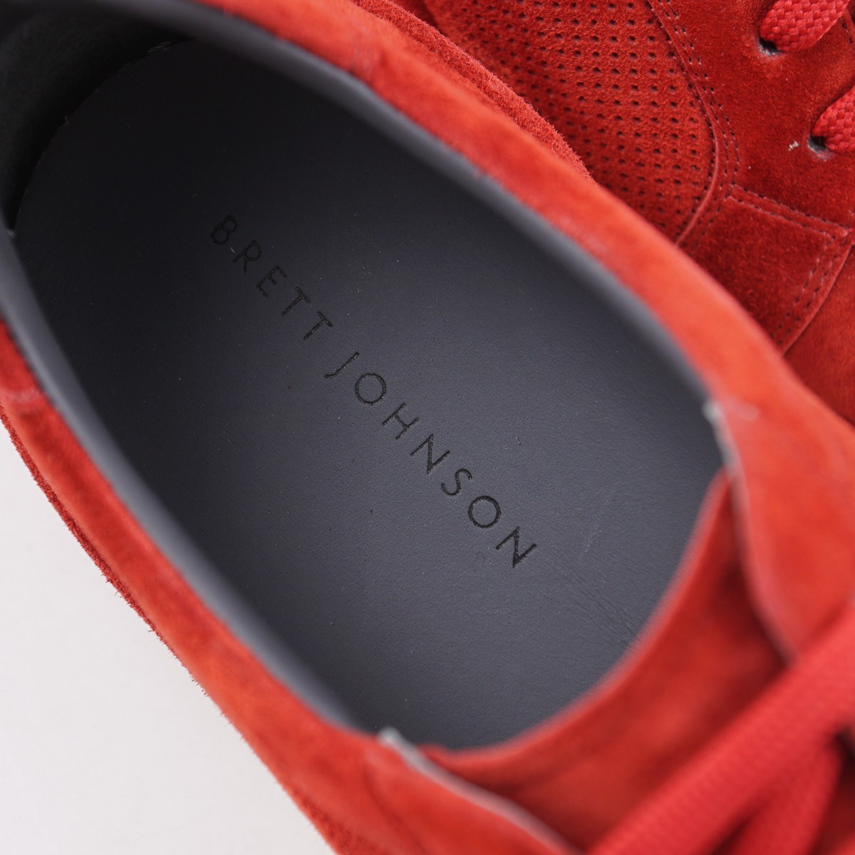 Brett Johnson Red Perforated ‘Cashmere Calf’ Suede Sneaker 9 (Eu 42) Shoes NIB