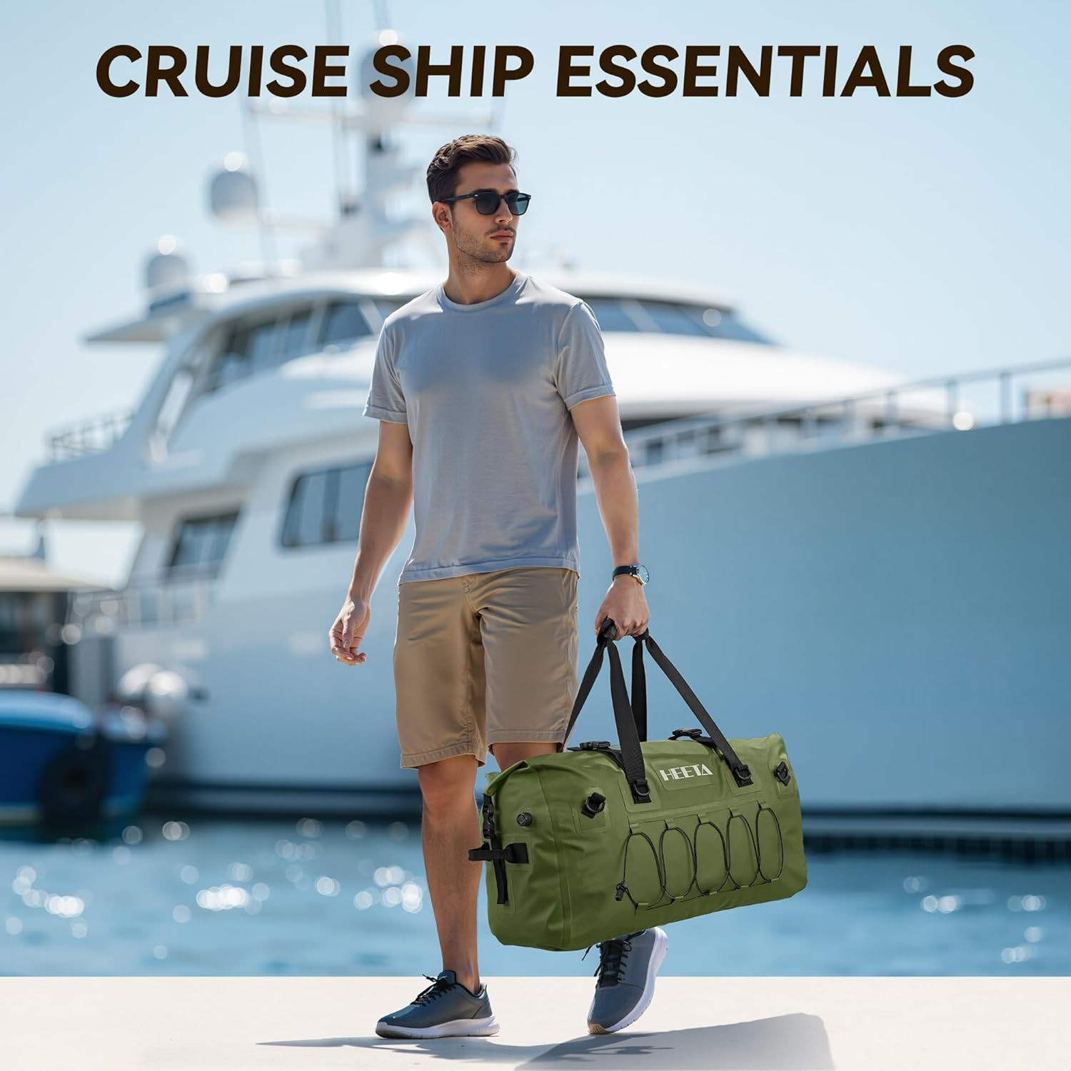 Waterproof Duffel Bag Motorcycle Dry Bag Backpack, 60L/80L Extra Large Rolltop T