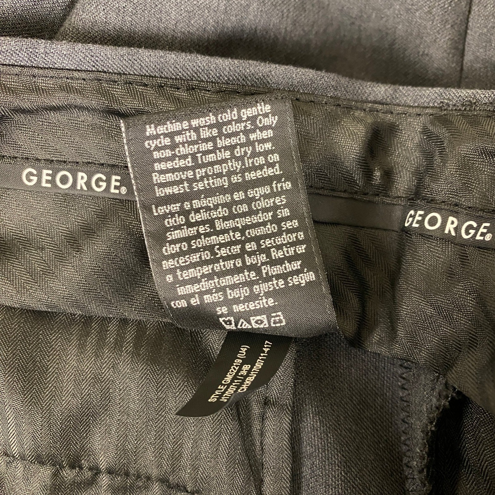 George Dress Pants Men’s 42×30 Graphite Gray Repreve Polyester Rayon Blend
