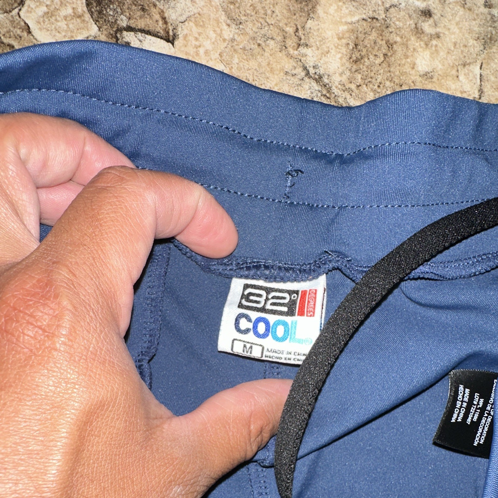32 Degrees COOL Men’s Blue Athletic Shorts M Pockets Drawstring