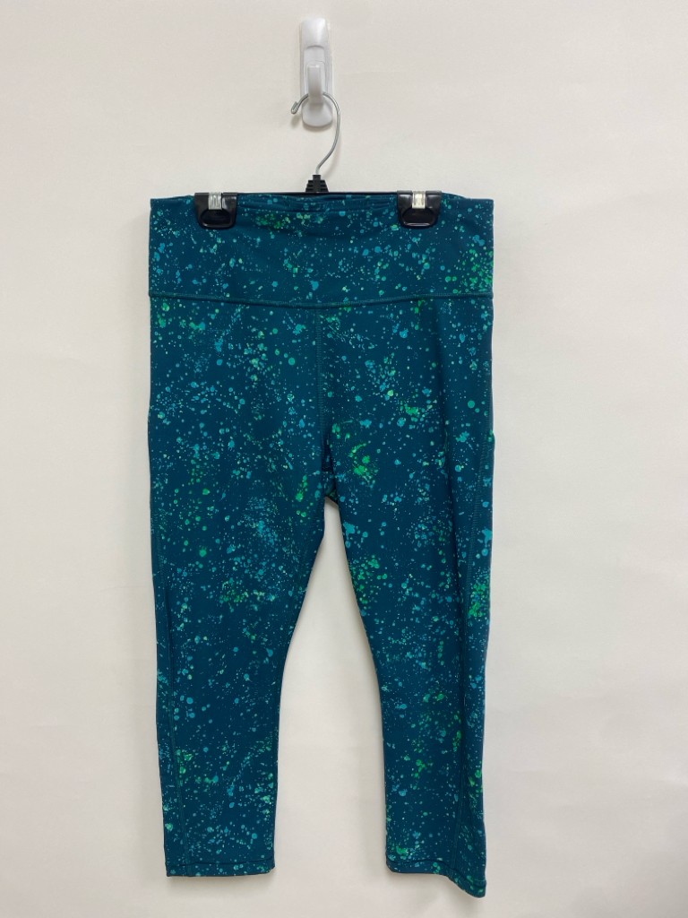 Athleta Size M Teal Blue Green Speckles Athletic Leggings