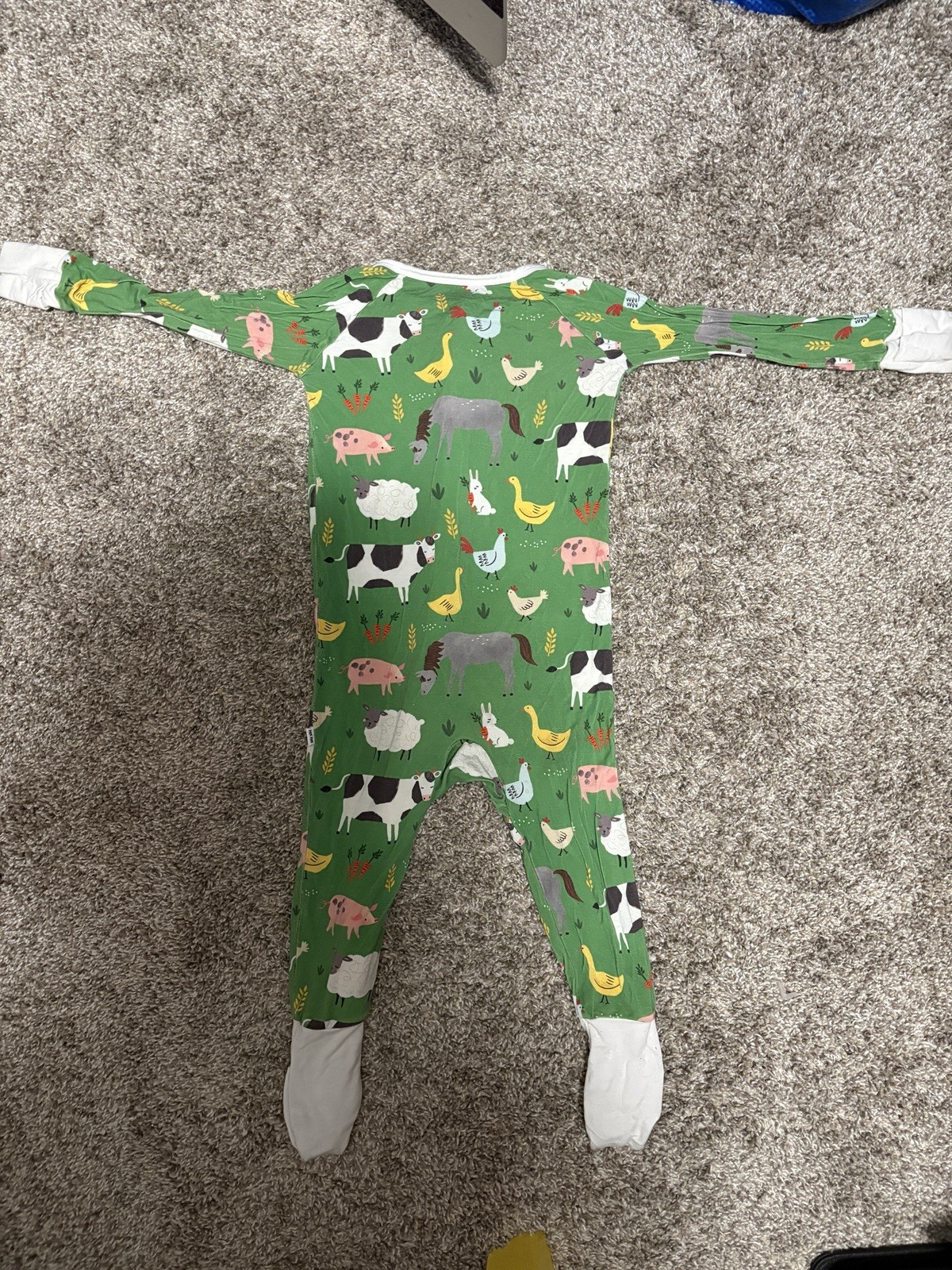 Little Sleepies Bamboo Farm Zippy Size 12-18 Months