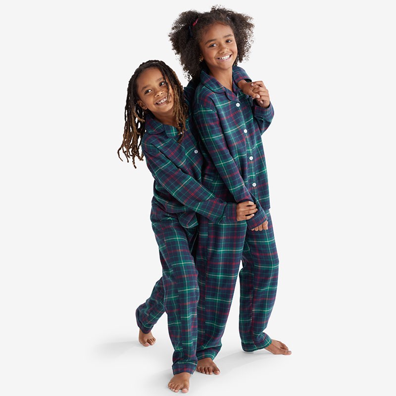 Family Flannel Kid’s Button-Down Pajama Set