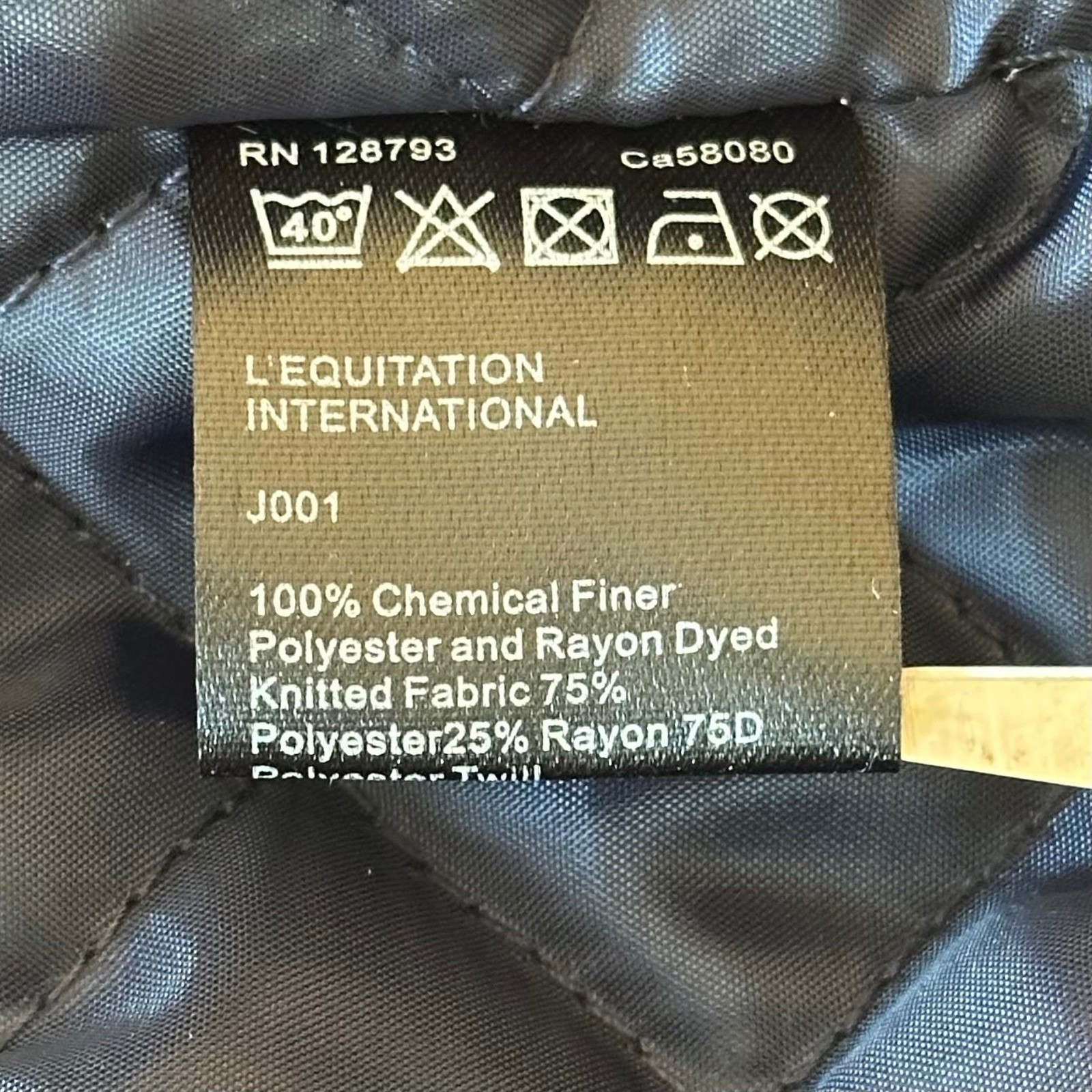 L’EQUITATION INTERNATIONAL Men’s Jacket Size XS Black Quilted Lined Equestrian