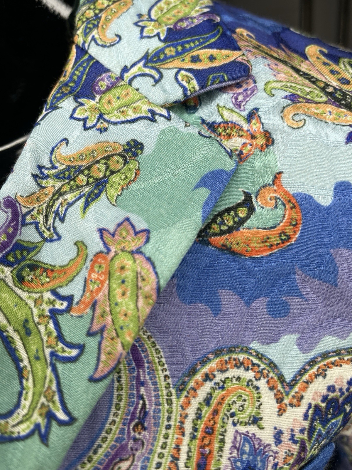ETRO Milano Paisley Blazer IT 40 Made in Italy Blue Cotton Luxury Jacket