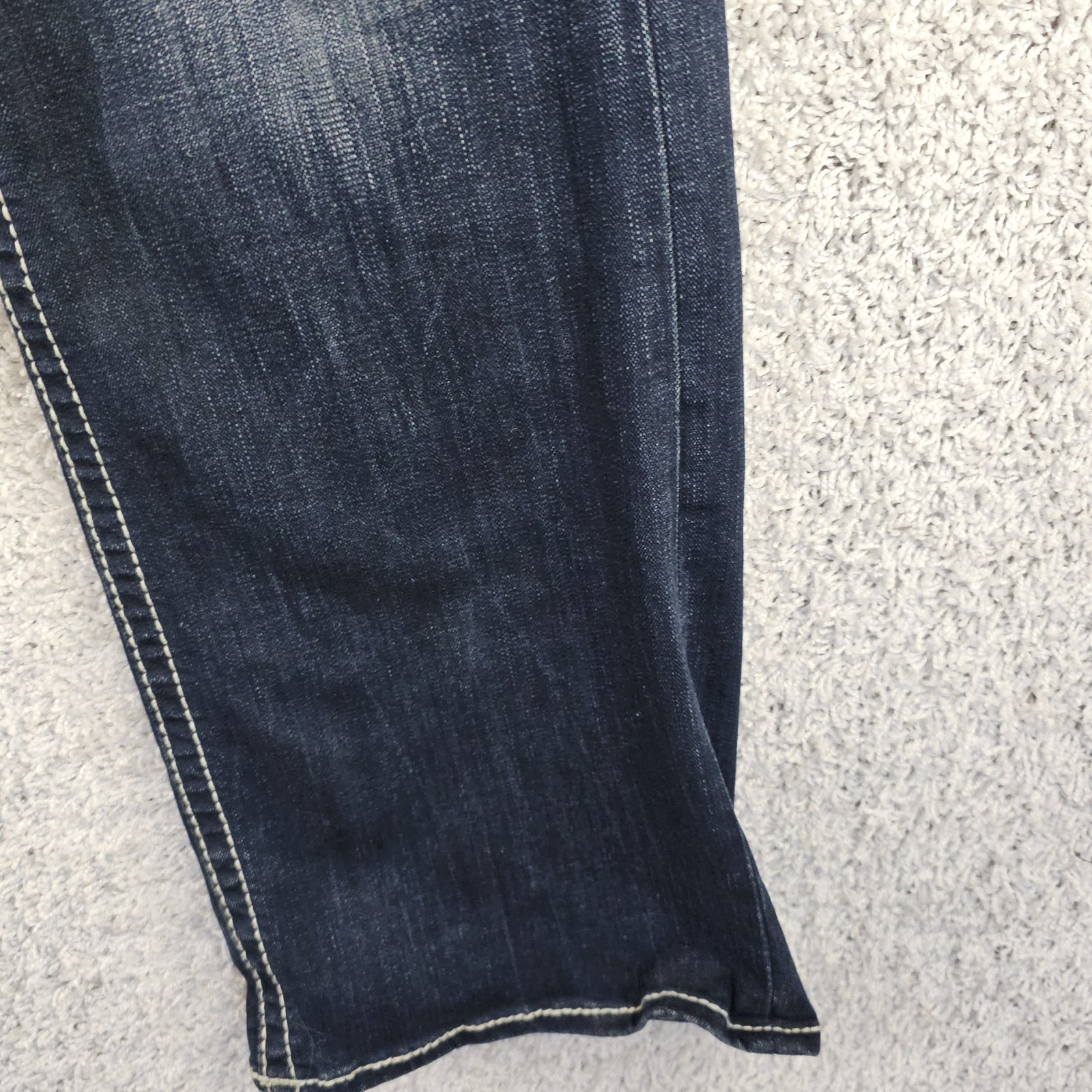 Buckle Salvage Jeans Mayhem Bootcut Fit Dark Wash Denim Mens 34×33.5 Whiskering
