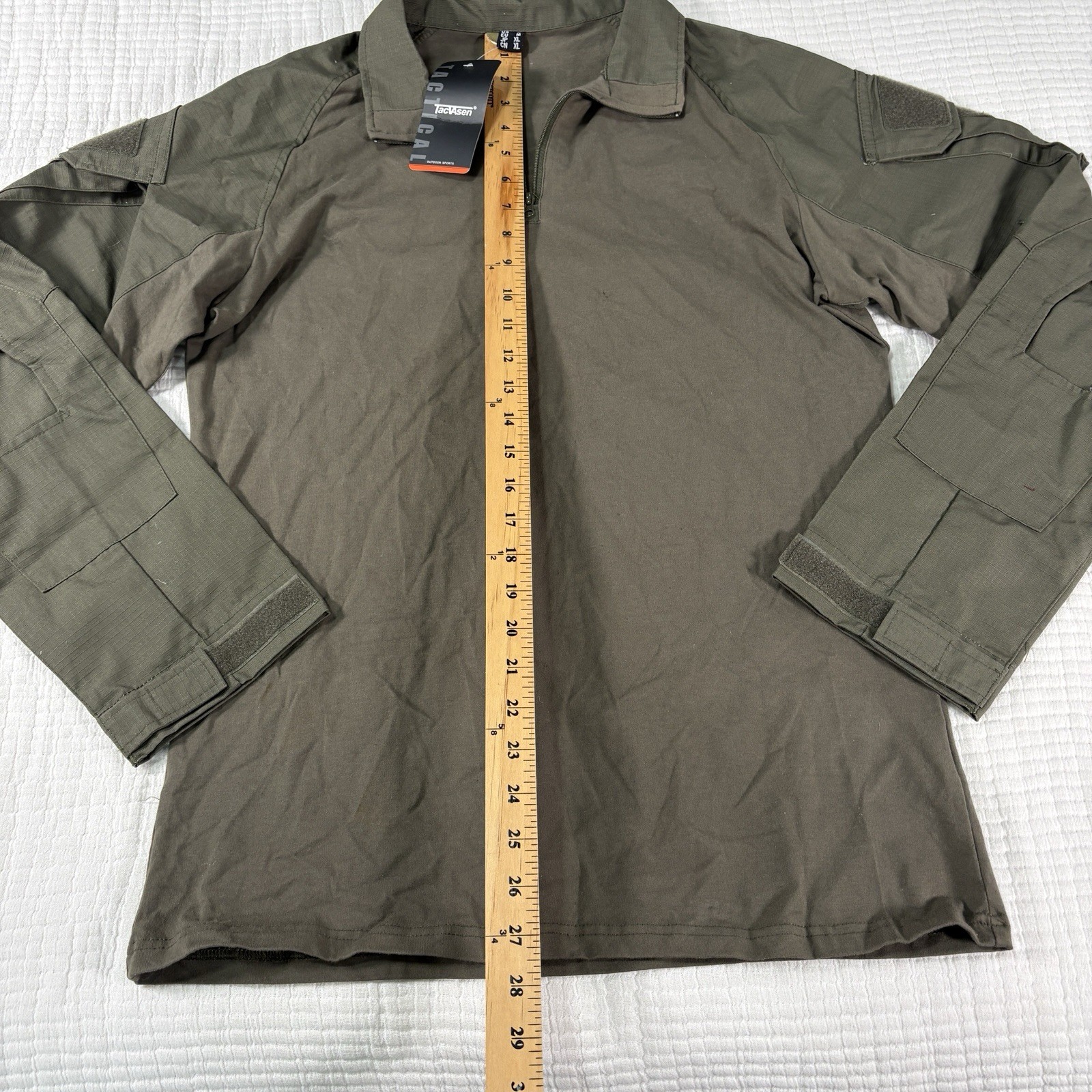 NEW Tacvasen Tactical Shirt Mens Medium Brown Rip Stop Hiking Hunting Combat