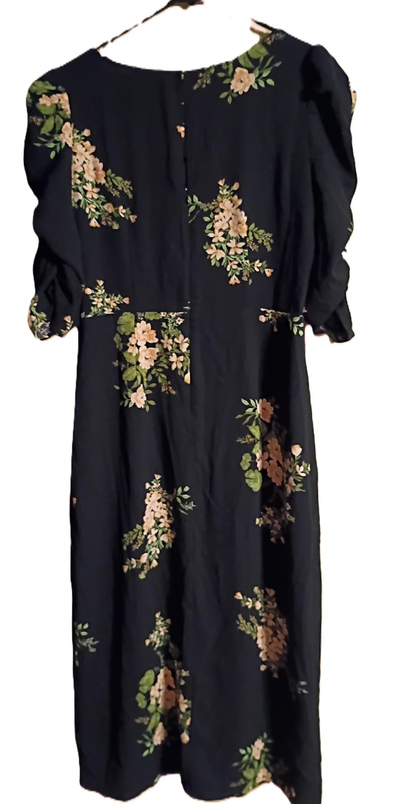 NEW Sugar Lips Jasleen Floral Ruched Sleeves Midi Dress