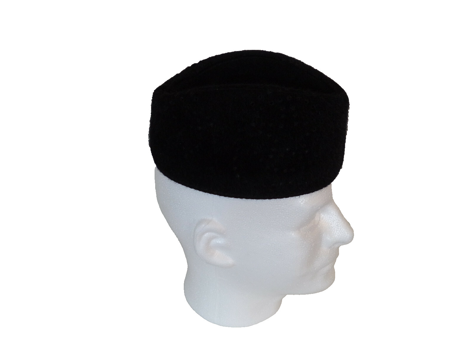 Men’s Black Handmade African Traditional Fur Perch Hats. One Size. 20 Inches Cir