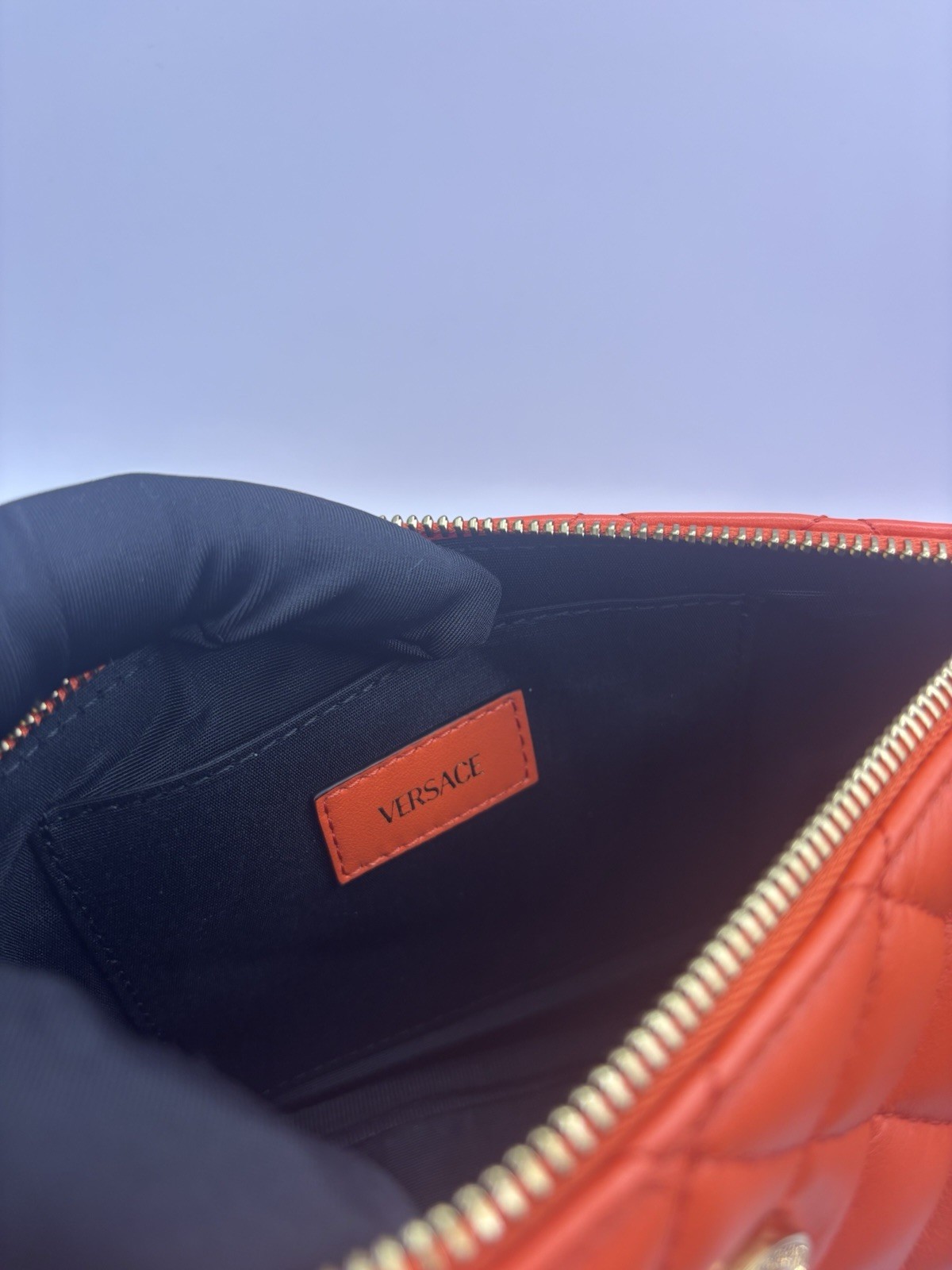 NWT Versace Half Moon Bag + Metal Coral Gold $ 1875 Retail Hot Deal