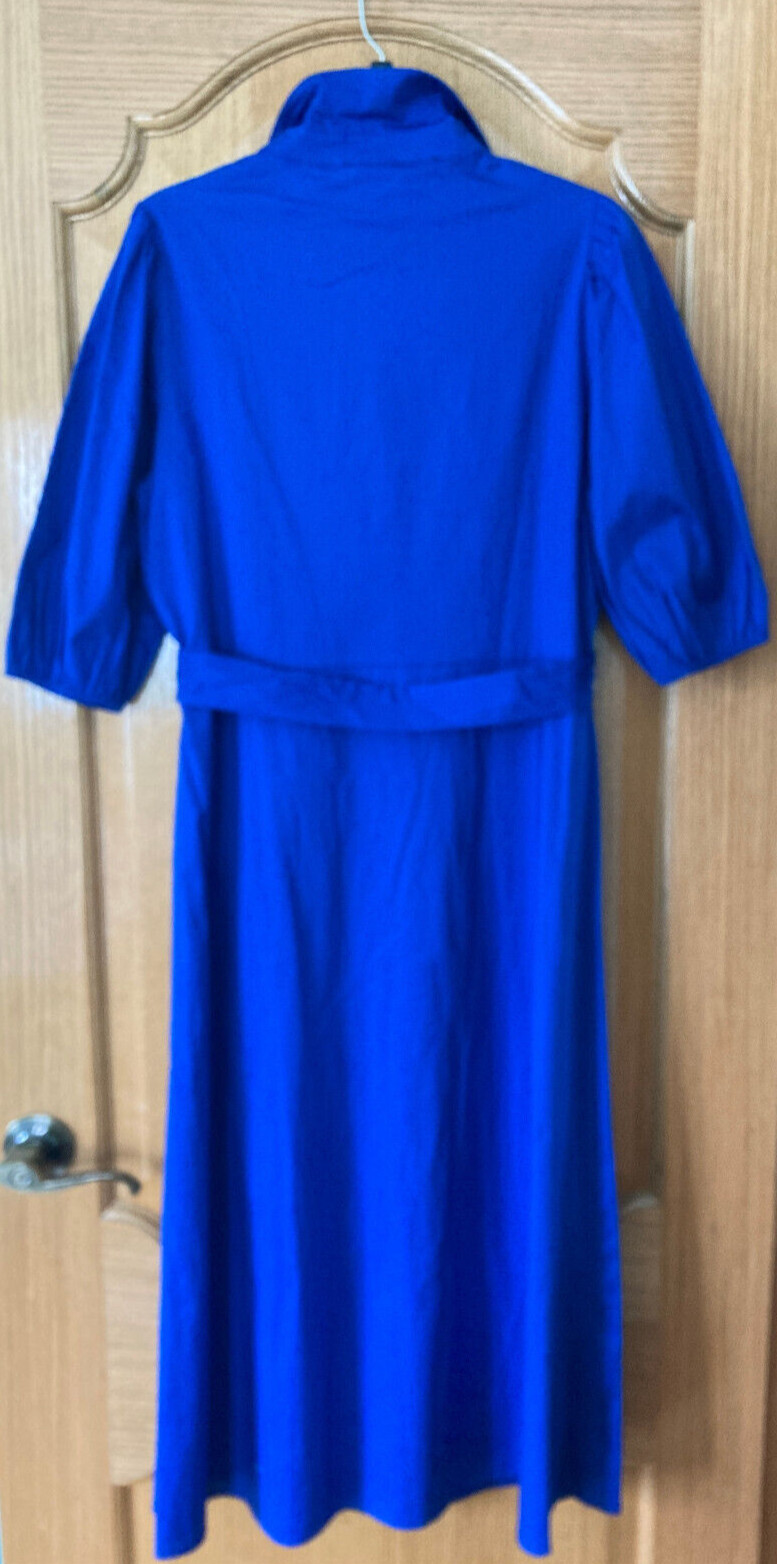 NWT CIVICO 51 Made In Italy Cotton Poplin Button Down Maxi Dress Sz L Blue
