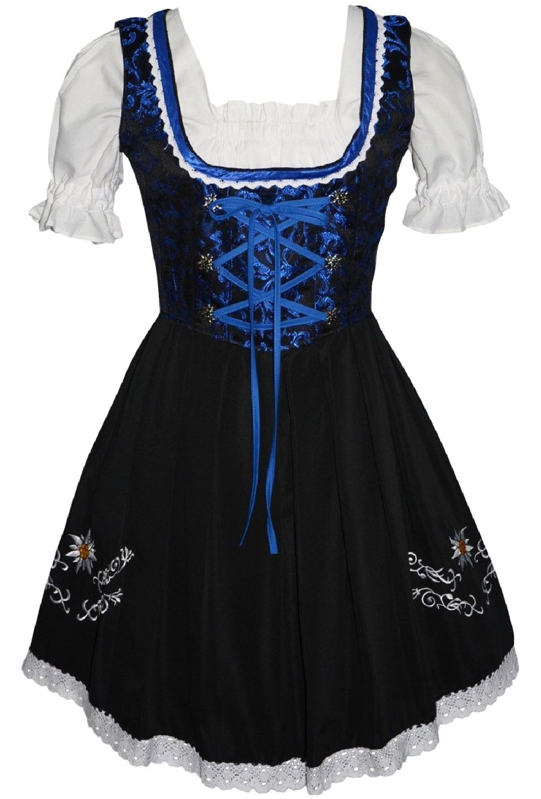 XS S M L XL German Dirndl Dress EMBROIDERED Oktoberfest 3 PCS / COMPLETE SET