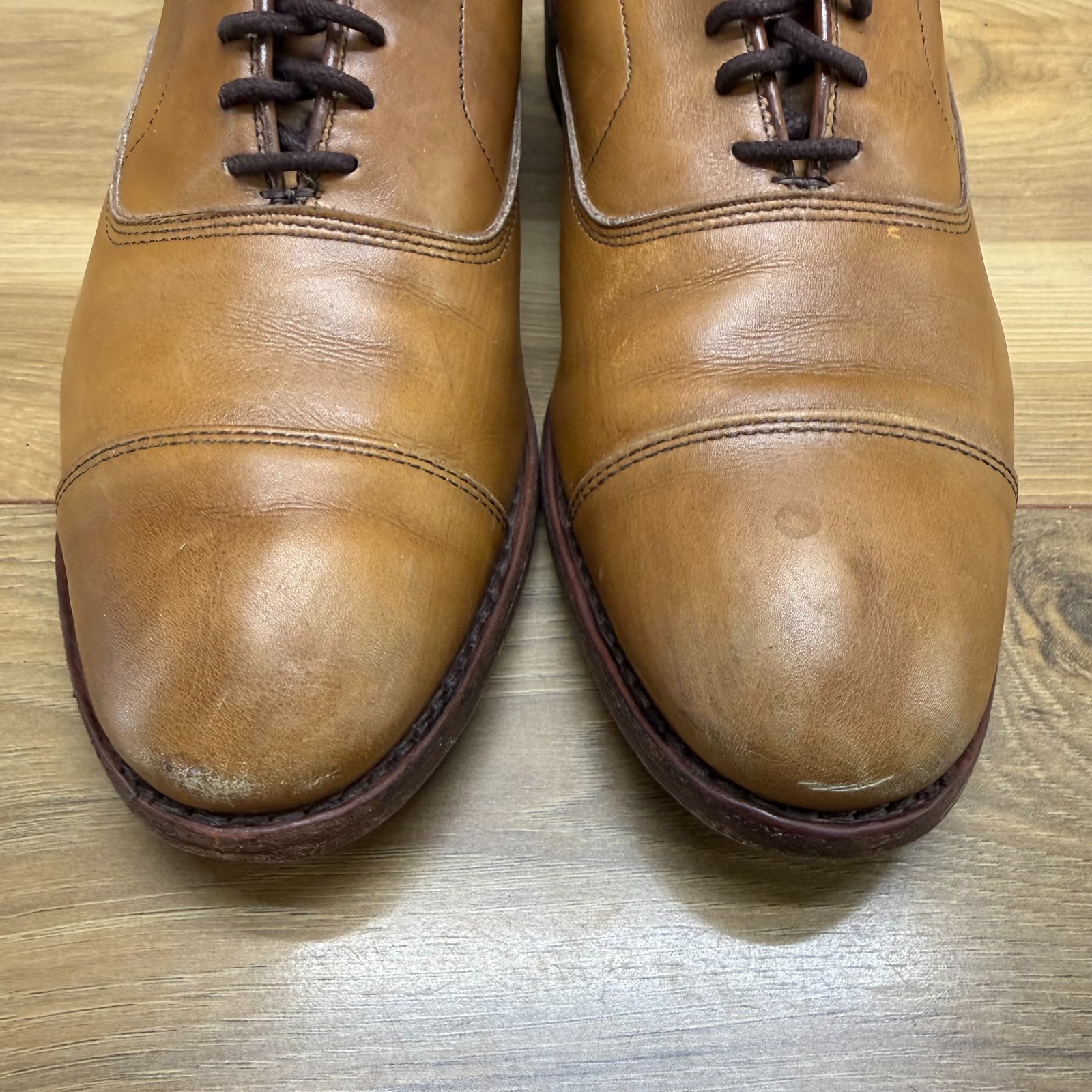 Allen Edmonds Park Avenue Walnut Oxfords Mens 7.5 E Walnut Leather Cap Toe Bench