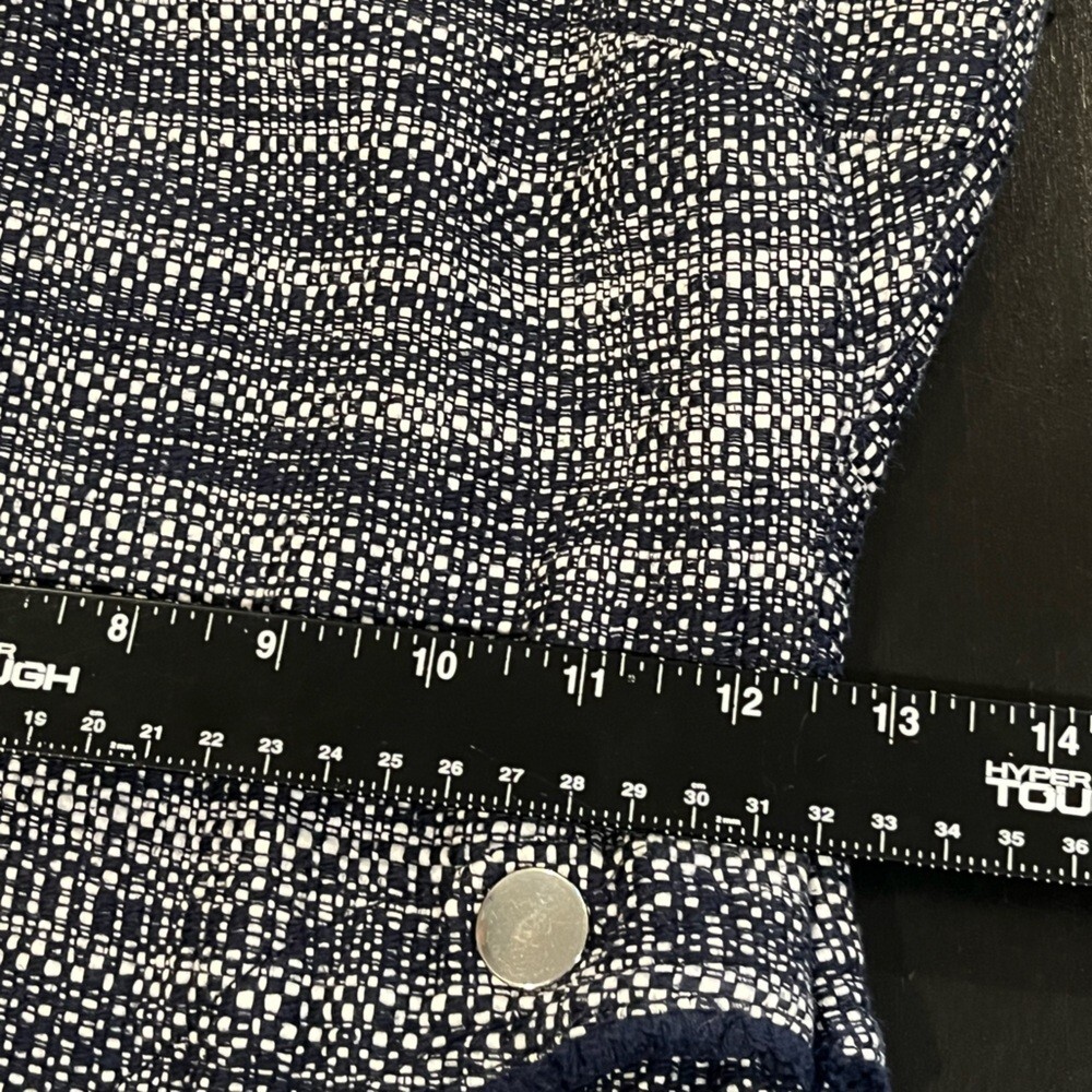 Derek Lam Blue Gray Tweed Size 2 Button Accent Sleeveless Womens Designer Dress