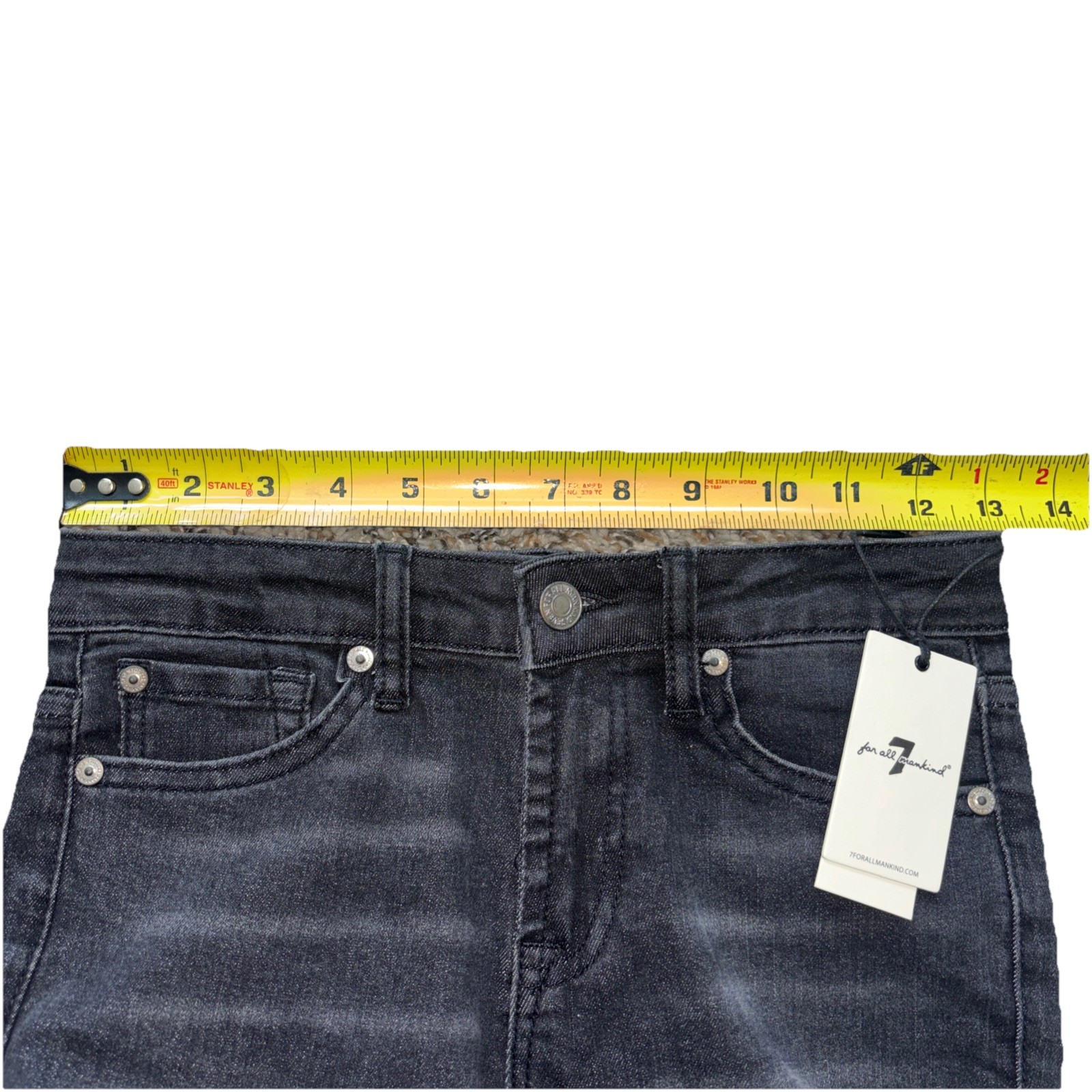 7 For All Mankind Jeans Denim Lustre Original Bootcut Charcoal Gray Women Sz 12