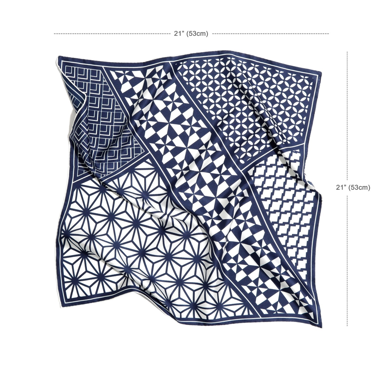 Men’s 100% Silk Twill Pocket Square for Suit Handkerchief Japanese Geometric