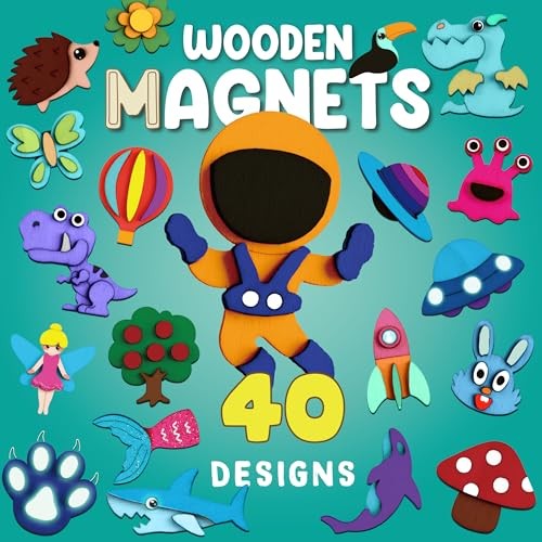 DIY Wooden Magnets Kids Crafts – 40 pcs Glow Magic Magnetic Magnets for kids
