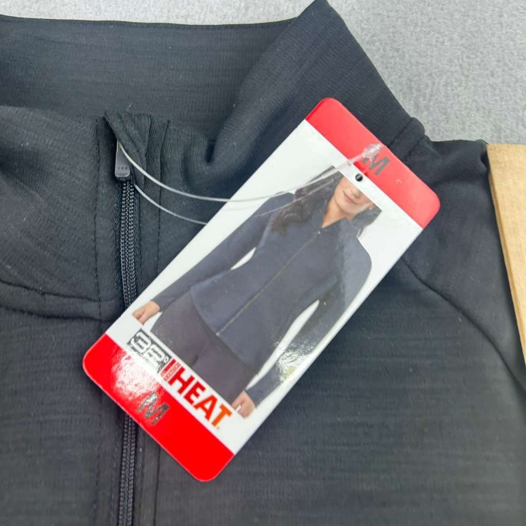 32 Degree Heat Jacket Womens Medium Black Full Zip Mock Neck Lightweight NWT
