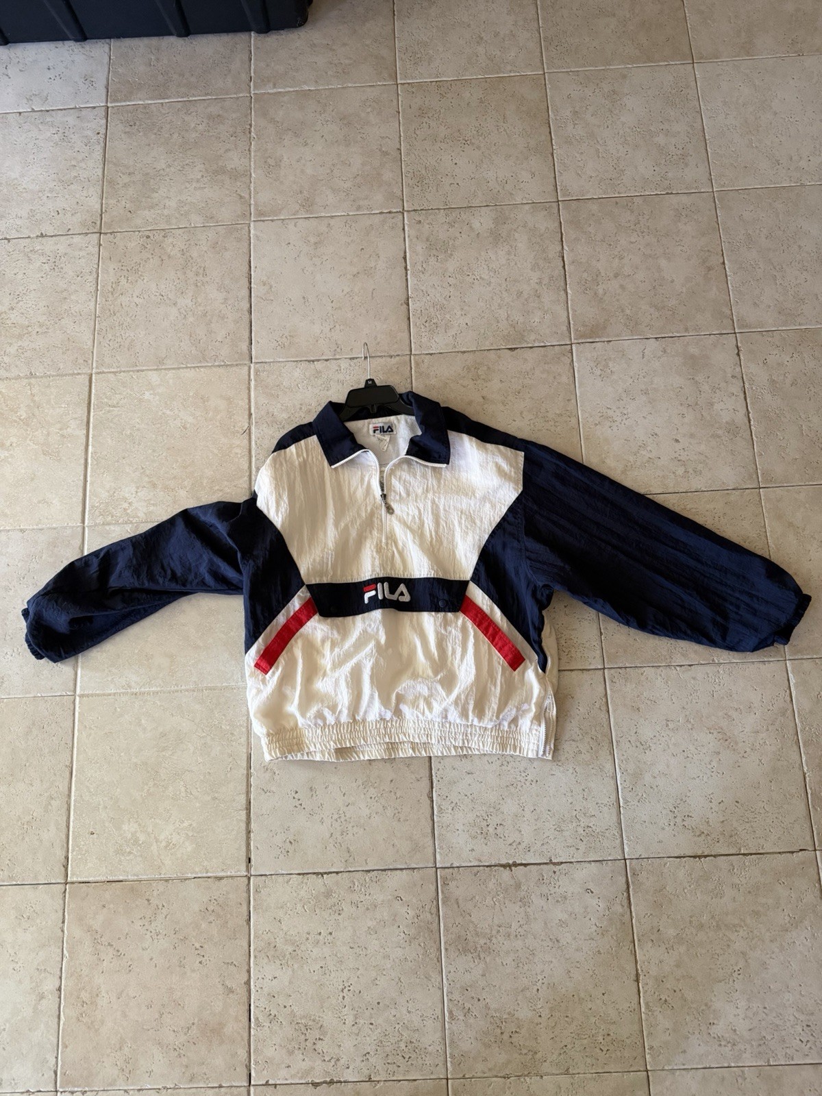 Rare Vintage 90’s FILA Red White & Blue Mens Windbreaker Jacket Sz L VG cond
