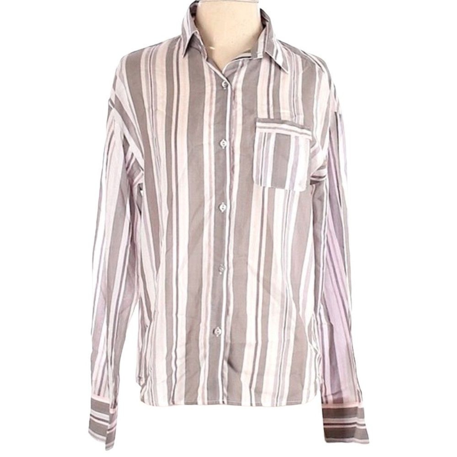 Stars Above Stripe Button Down Soft Stripe Shirt Size S NWT