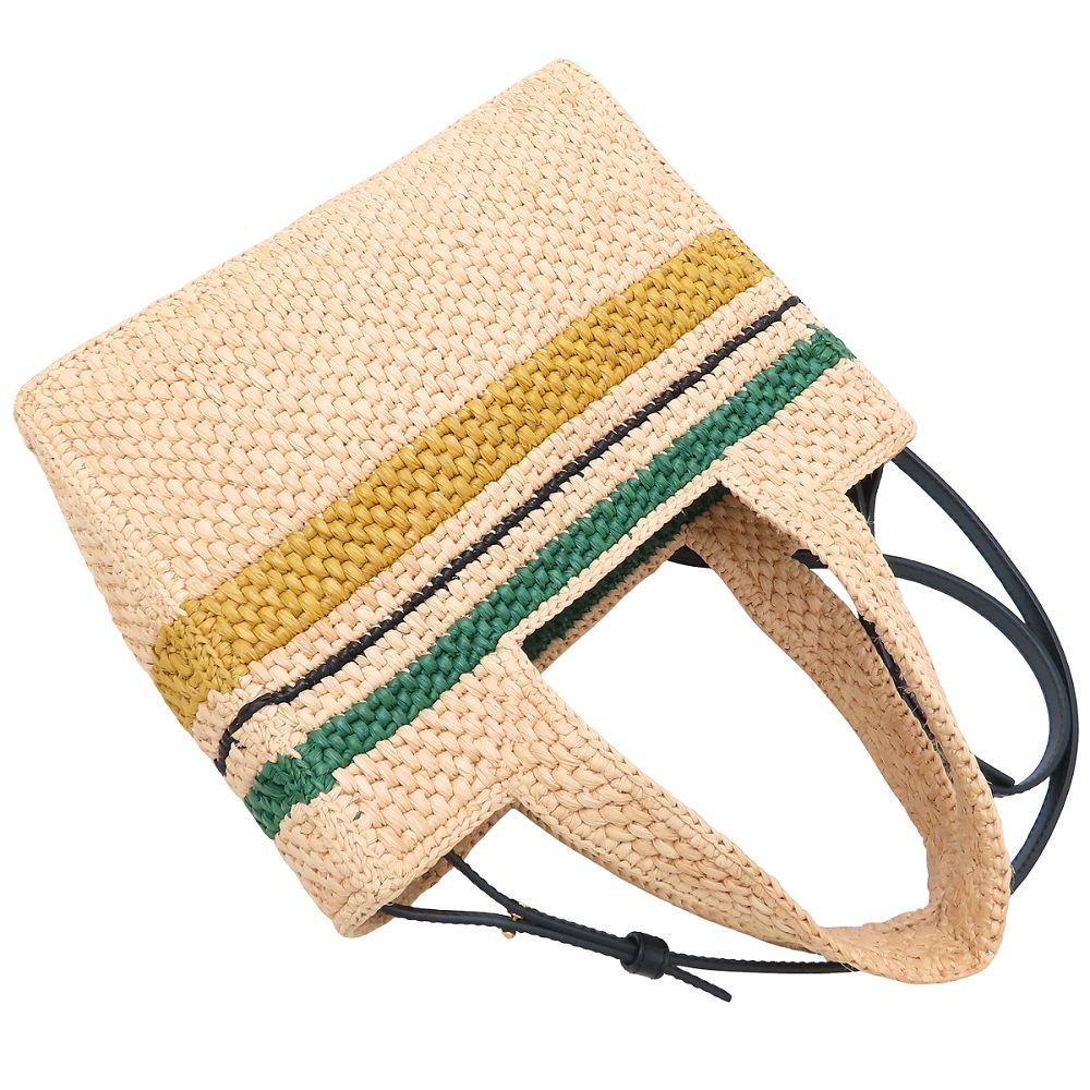 LOEWE Tote Bag Font Stripe Medium 2Way A685B61X04 Raffia Natural /352752