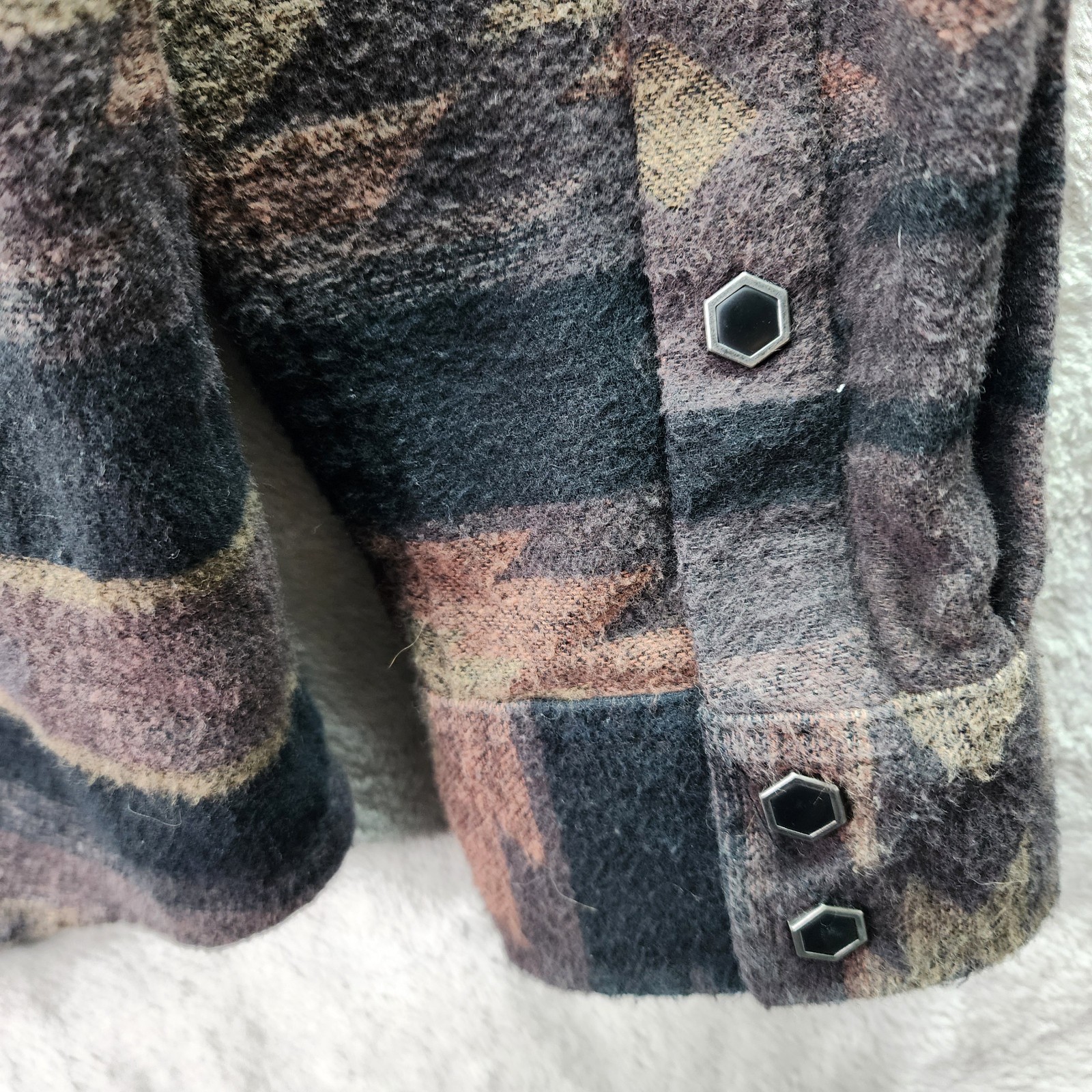 Moonshine Spirit Flannel Shirt Jacket Medium Southwestern Aztec Button Up