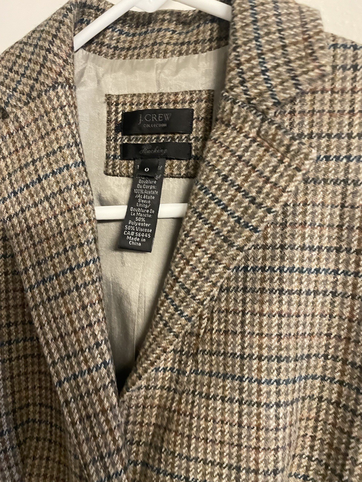 J Crew Vtg Blazer Wool Women Size 0 Old Money Academia Earth Times Brown