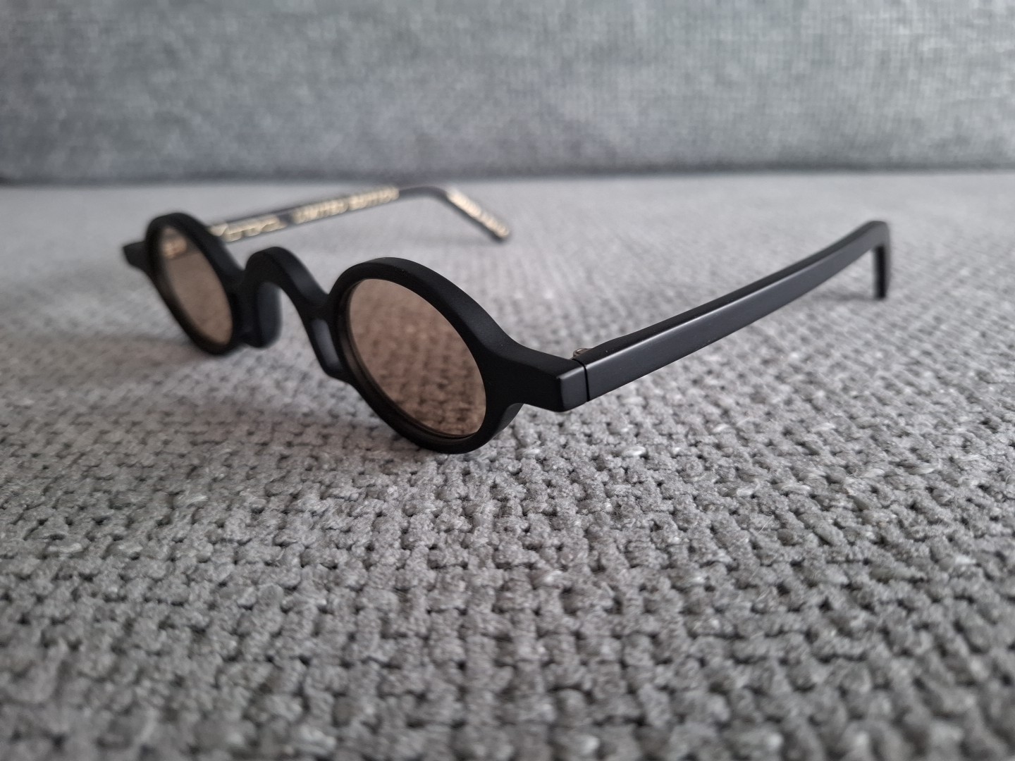 Monokol Oval Minimal Sunglasses MK200 C03 COLOR Matte Black Brown Lenses 38-37