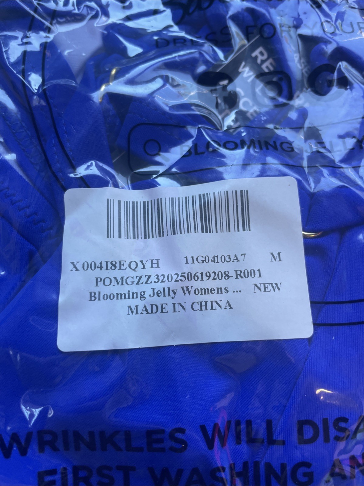 Blooming Jelly High Waisted Bikini Tummy Control, Drawstring Size Medium Blue