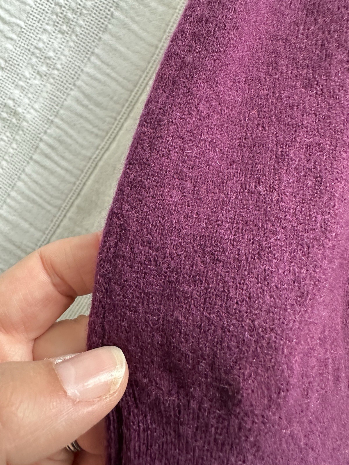 Jaeger Plum Purple Long Sleeve Knit Jumper Dress Size S 90% Wool 10% Cashmere