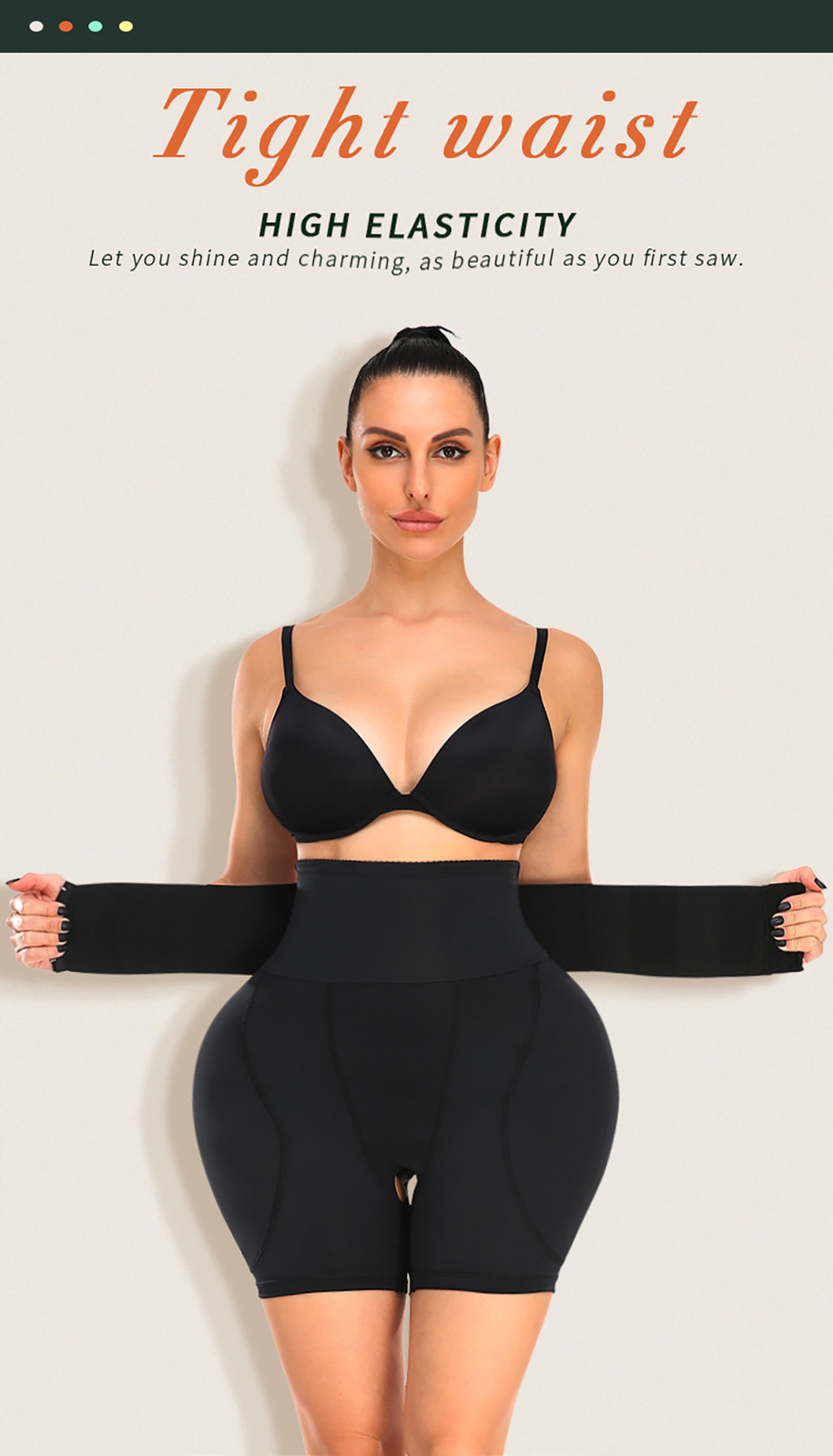 Booty Shaper Padded Panties Women Hip Dip Pads Shapewear with Tummy Control Wrap