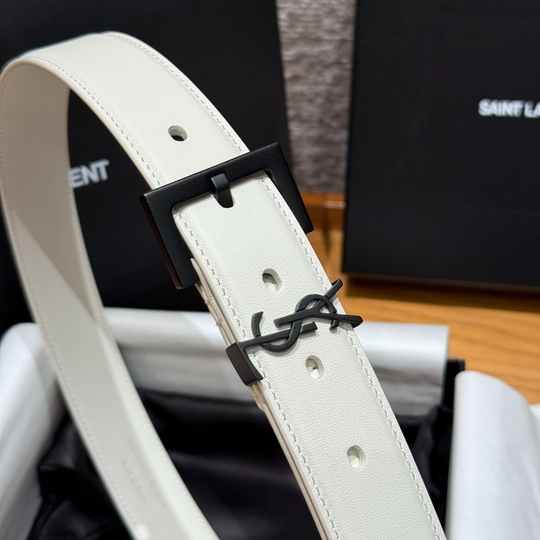Authentic Yves Saint Laurent Belt YSL Black Buckle Width:3.0cm/1.18inchs