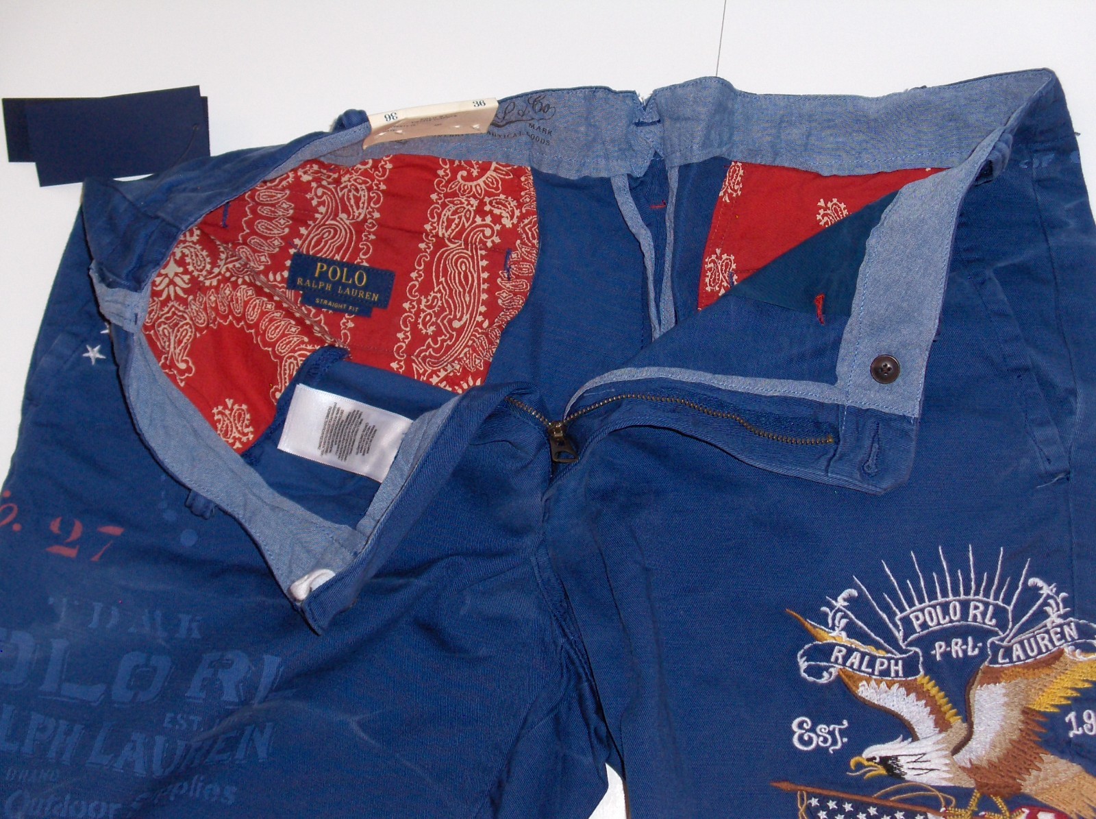 POLO RALPH LAUREN Men’s Eagle USA Flag Vintage Straight Fit Flat Front Shorts