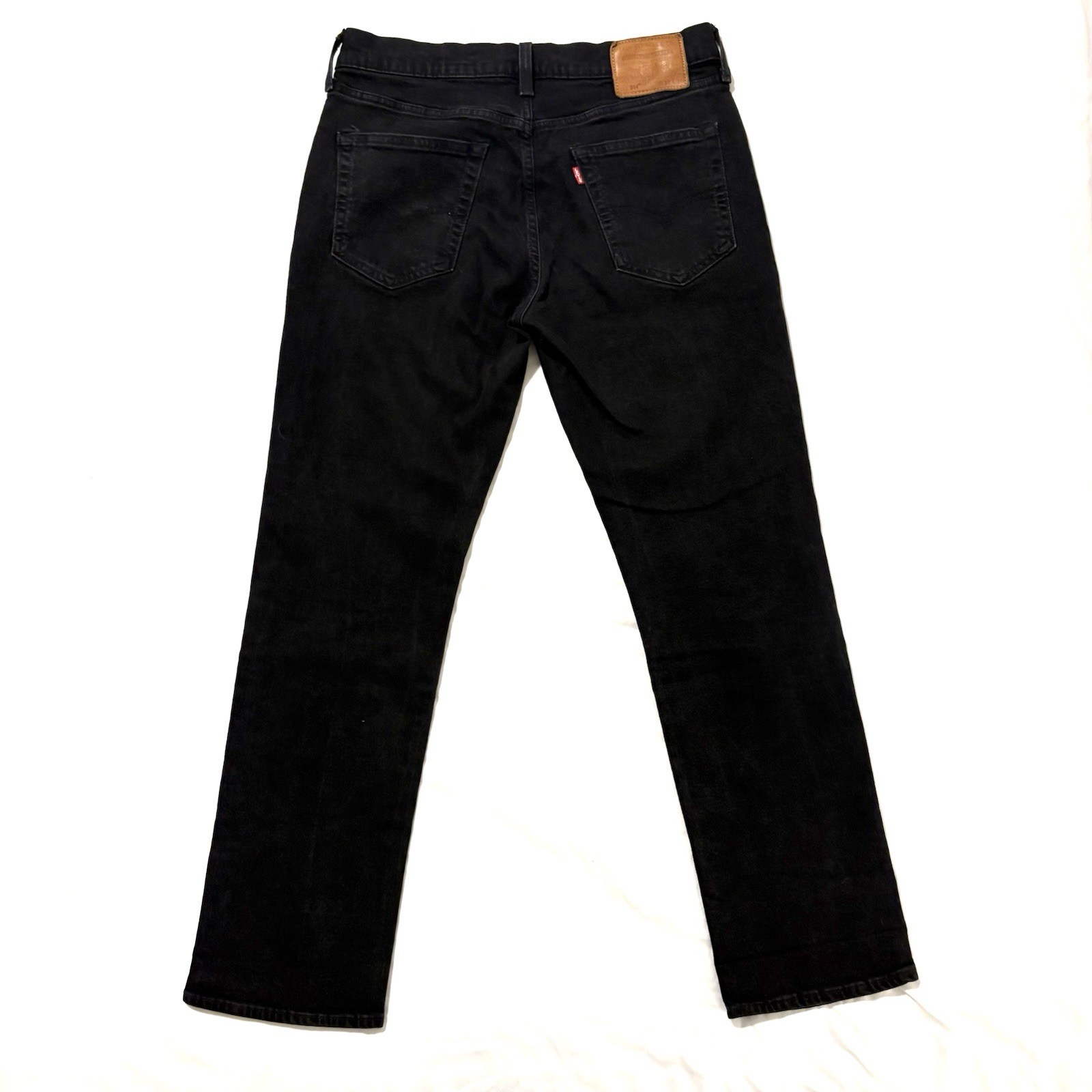 Levis 514 Straight Fit Jeans Mens 32×30 Black Dark Wash Denim Pants Red Tab