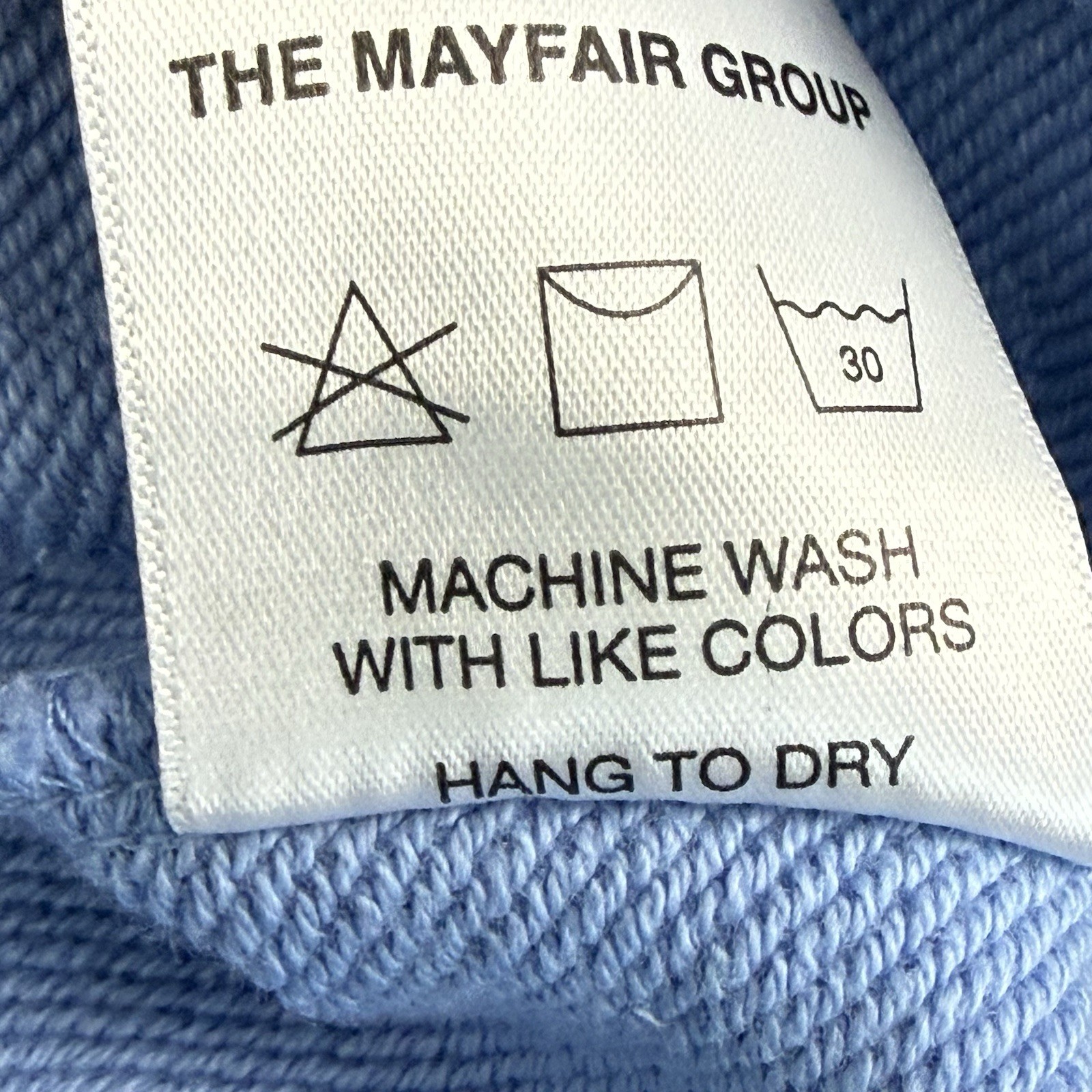 The Mayfair Group BE NICE! Graphic Sweatshirt L/XL Blue Oversized Collar