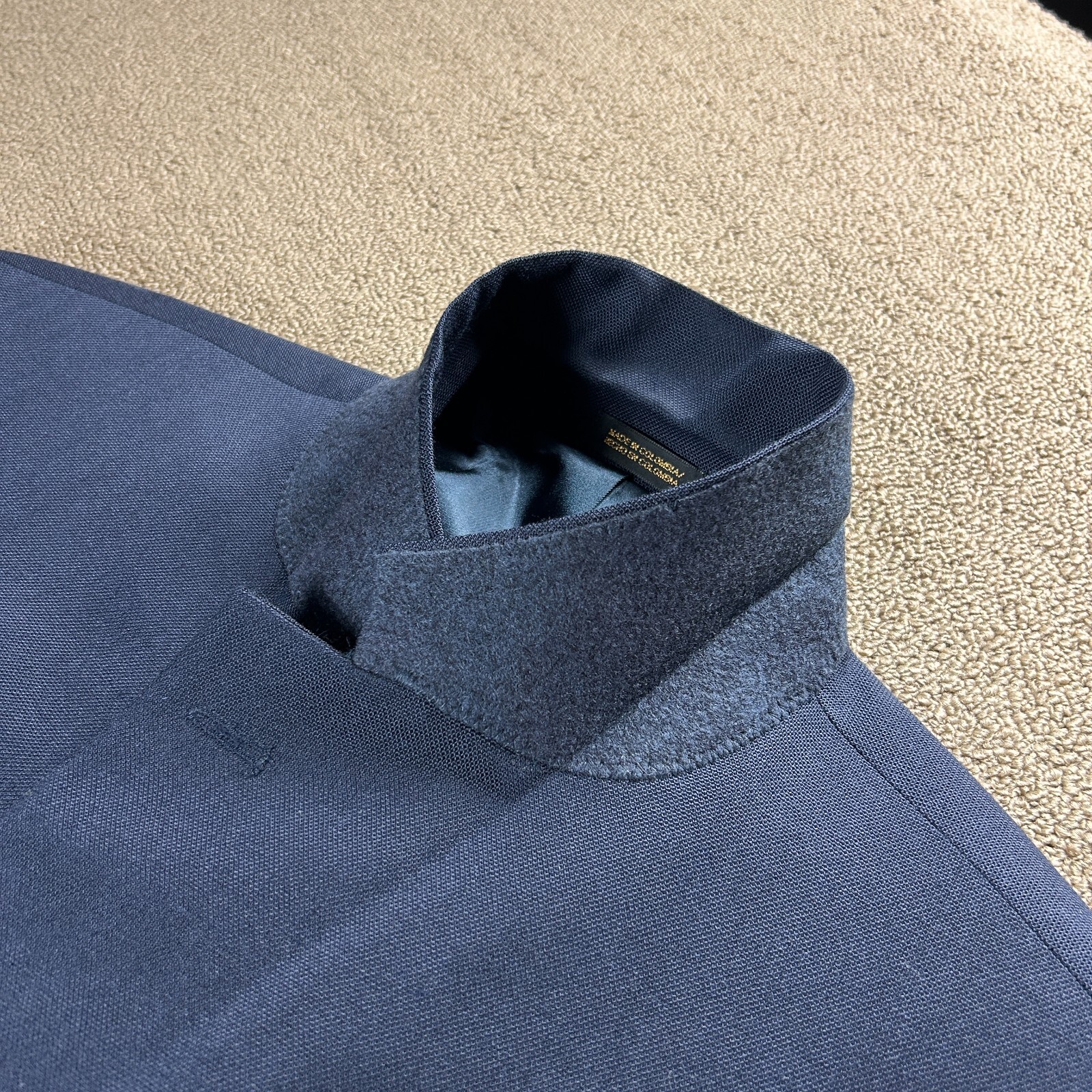 Stafford Worsted Wool Polyester Gold Button Blazer Sport Coat Blue Size 46L