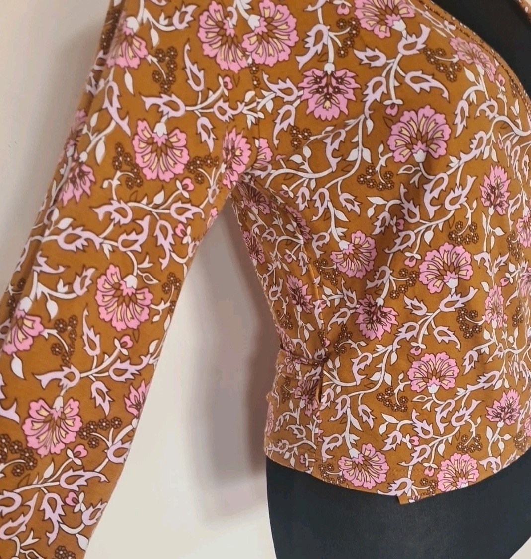 Arnhem Soi Gypsy Brown Pink White Bohemian Hippie Wrap Around Top 10 👇check