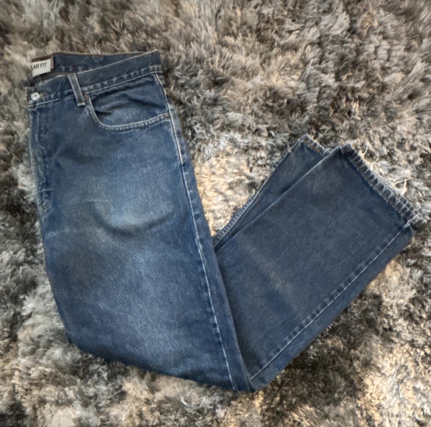 Levi’s 505 Series Mens Blue Medium Wash Regular Fit Straight Leg Denim Jeans