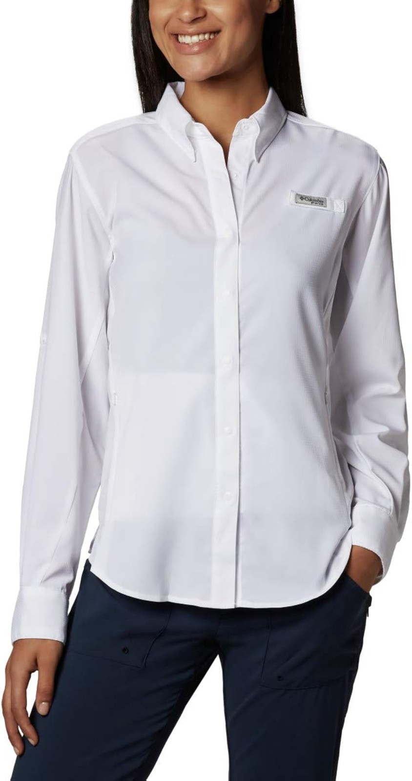 Columbia Women’s Tamiami Ii Long Sleeve Shirt – White – 3X