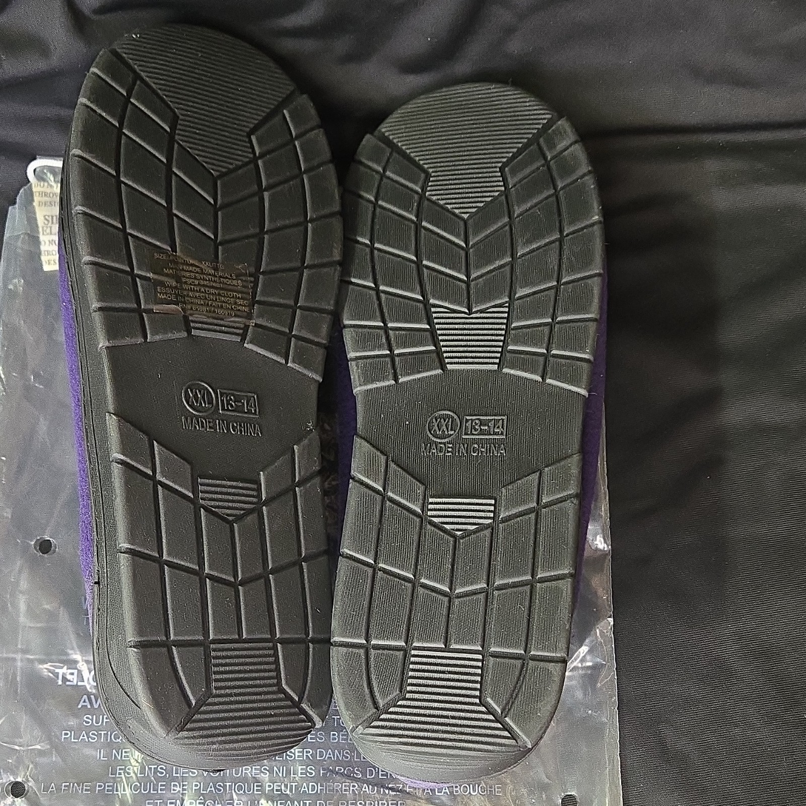 Purple Memory Foam Slip-On Men’s Slippers Size 13-14 Man Made Materials