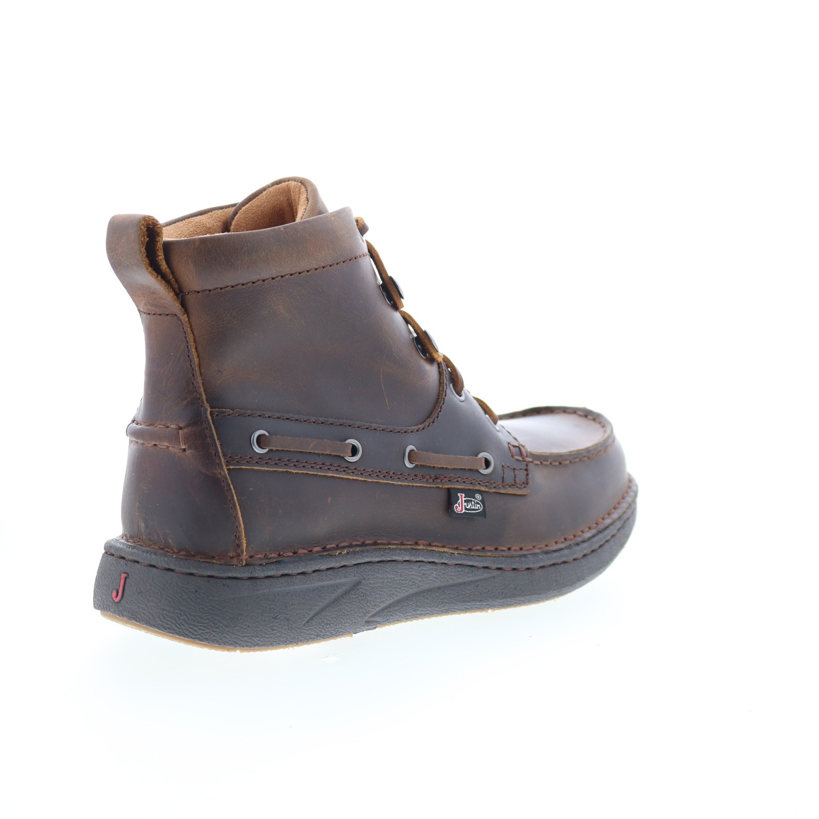 Justin Boots Mocc Toe Lacer JM450 Mens Brown Leather Casual Dress Boots