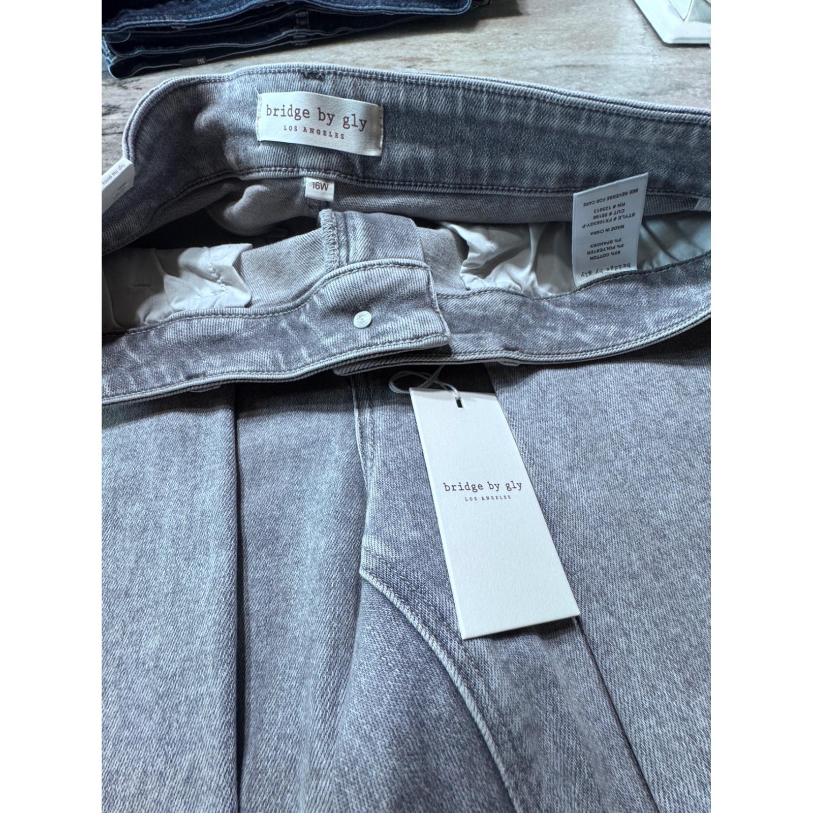 Bridge by Gly Jeans Womens 16W High Rise Skinny Denim Gray Quiet Luxury New