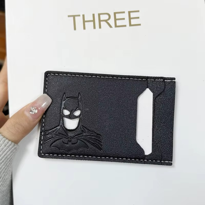 Batman Style PU Leather Wallet with ID Window Card Holder Superhero Mask Design