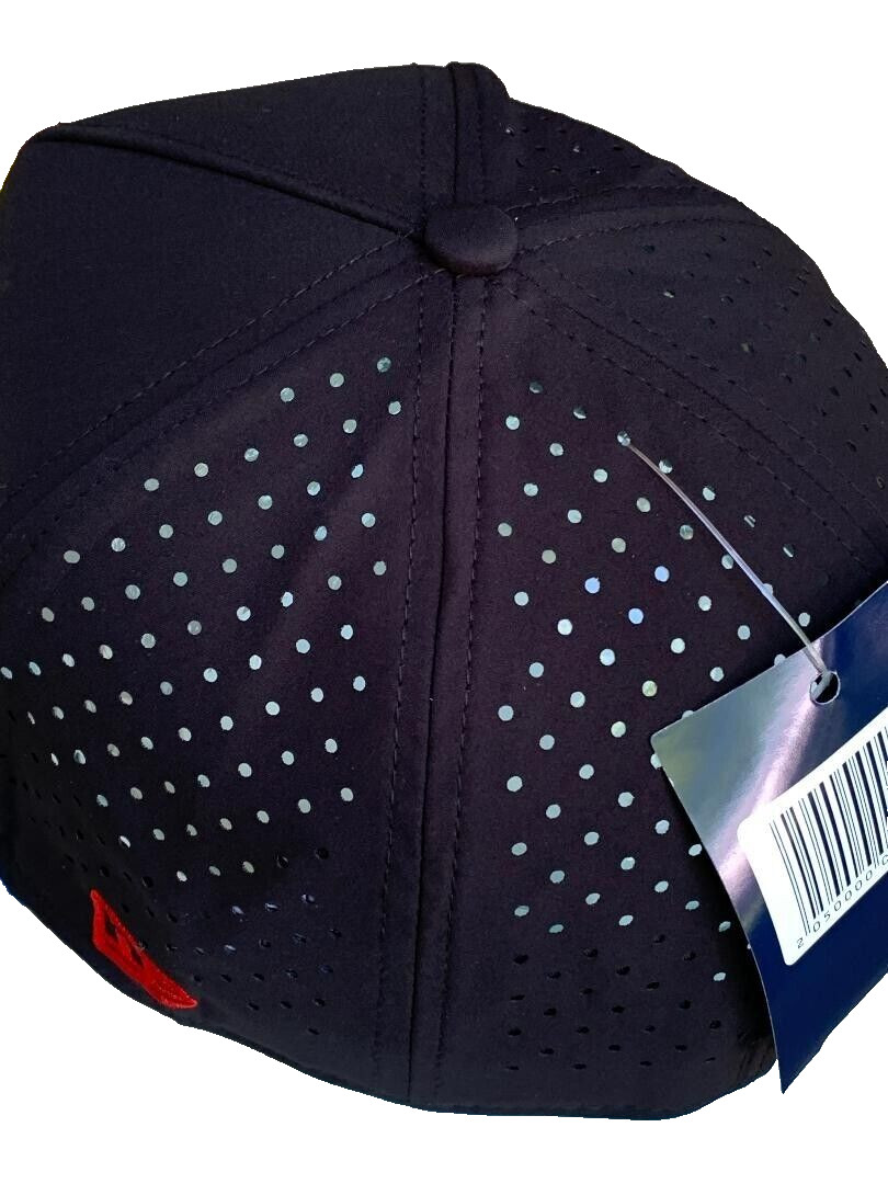 Black Performance Flat Brim Cap w/Black Rope. 3 Logos. BMX. MotoGP. Motocross.