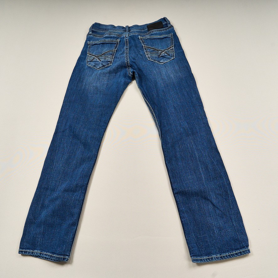 BKE Jake Straight Jeans Mens Sz 32 Blue Bootcut Cotton Stretch Denim
