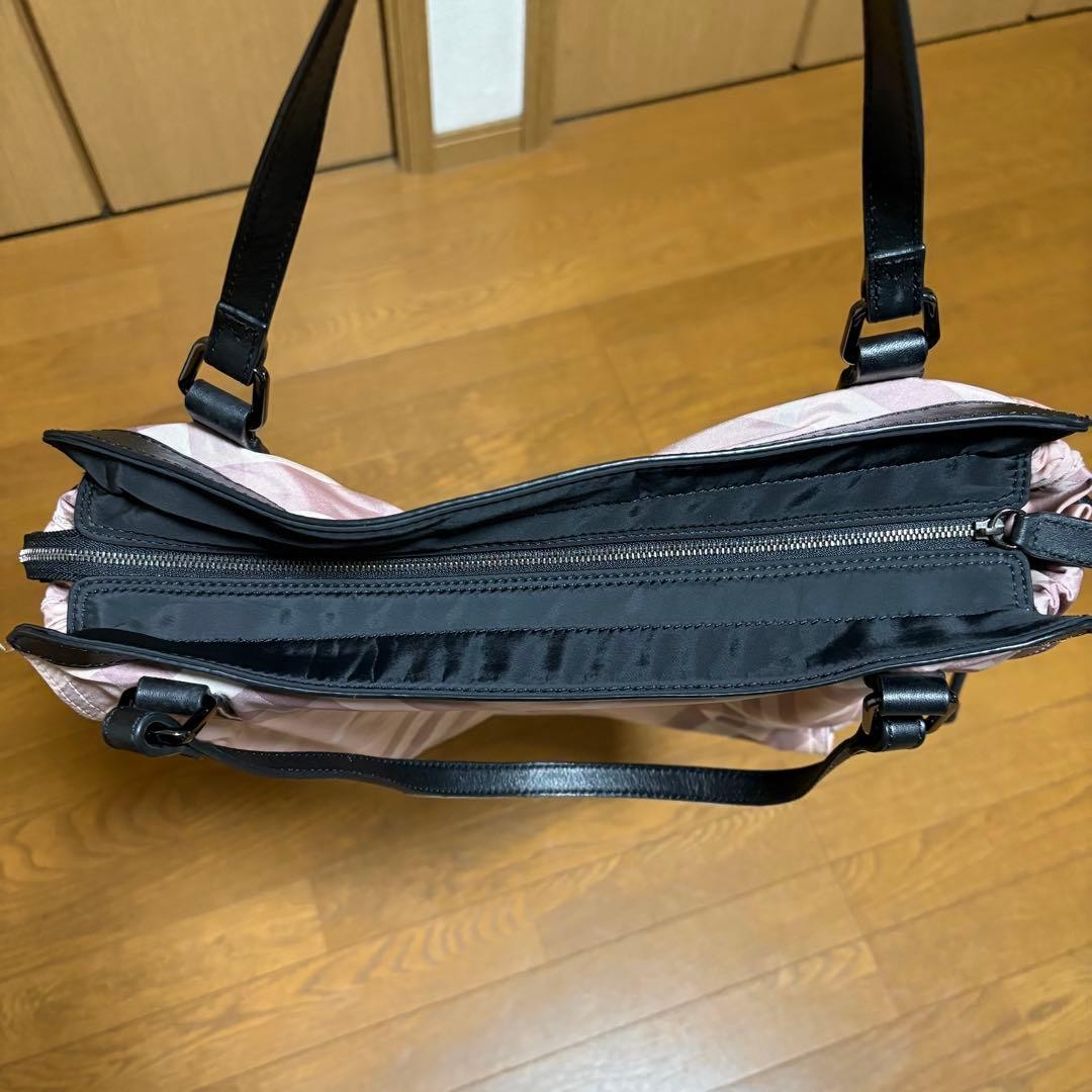 Burberry Nylon Tote Bag Nova Check Pink 11.4×12.6×2.4in Used