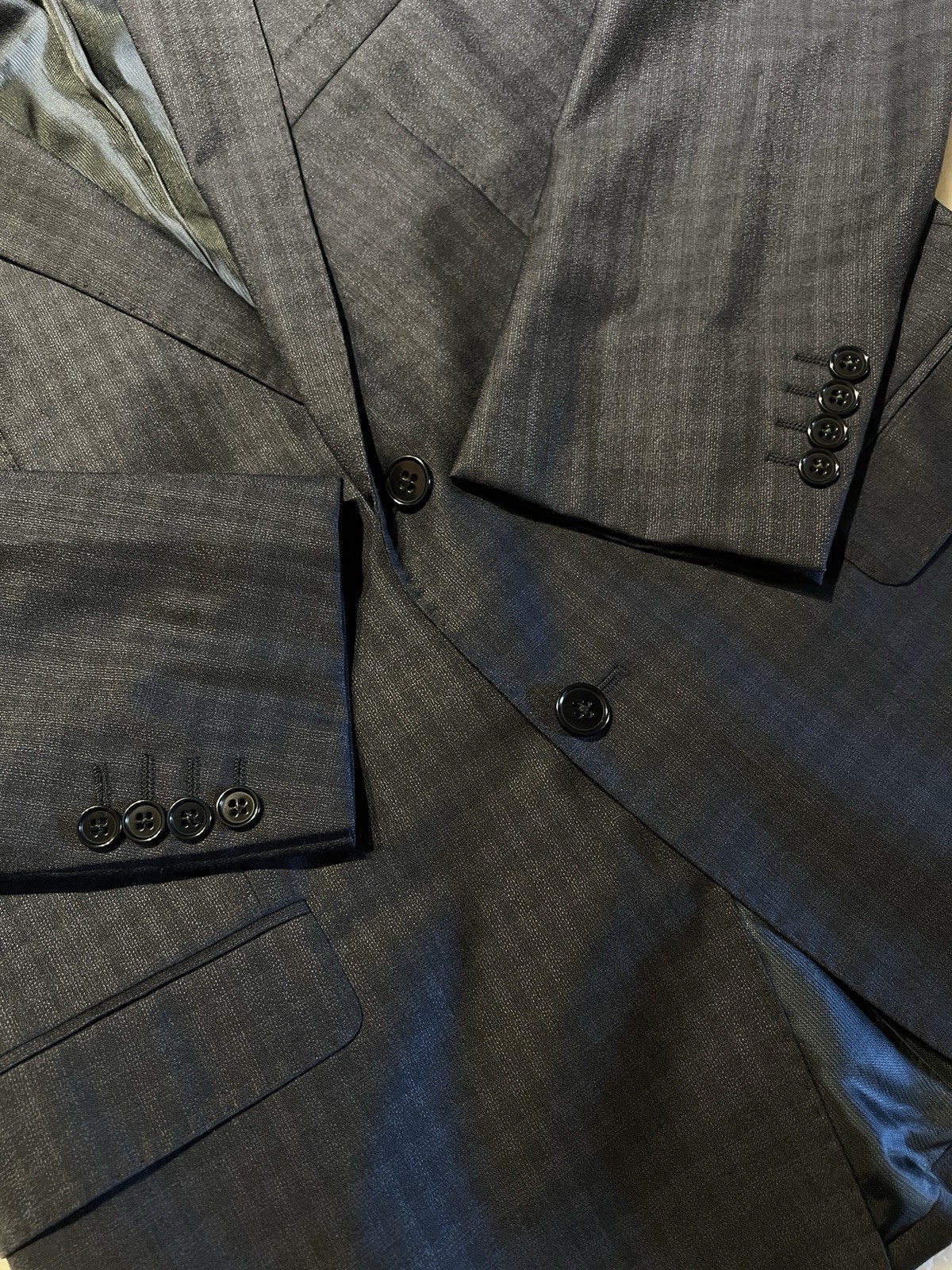 Armani Collezioni M-Line 42-44R Blue Check Plaid Designer Blazer Sport Coat